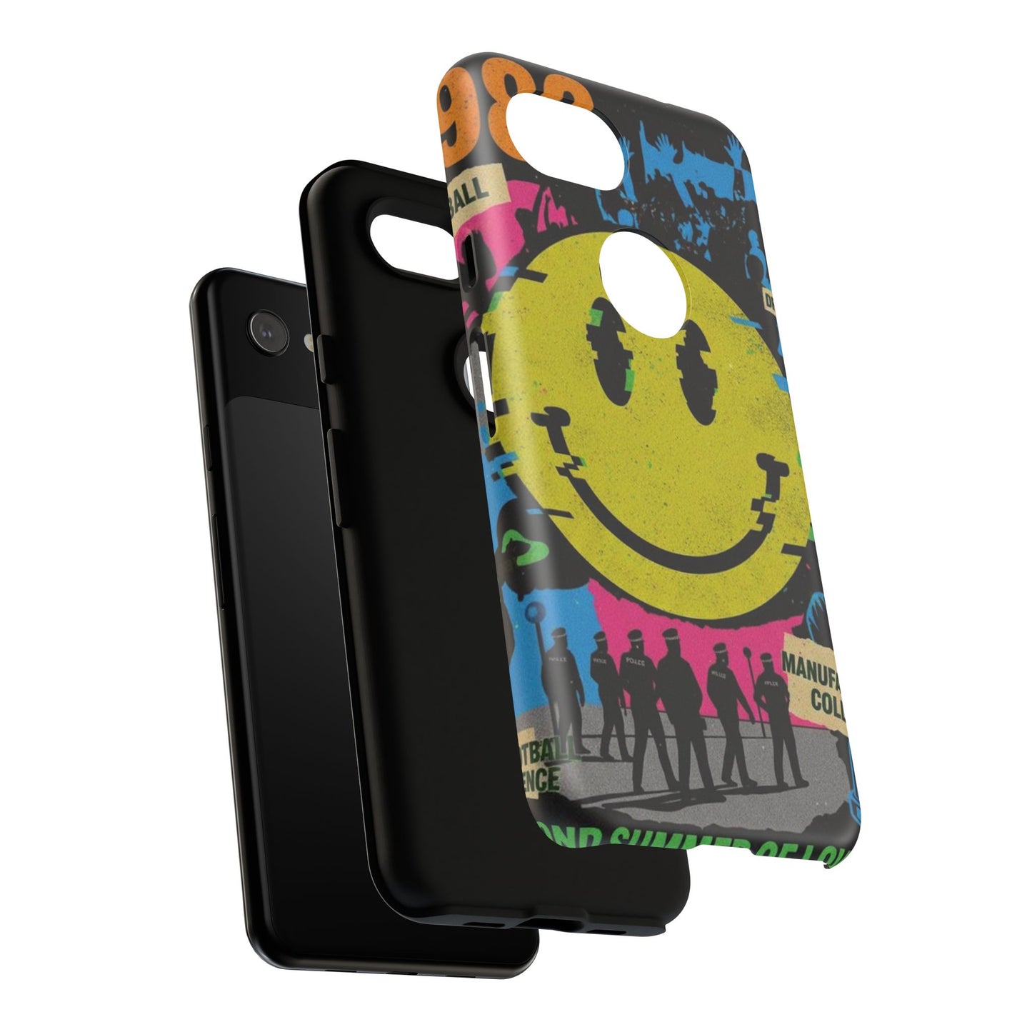 Acid house rave Vibrant iPhone Case, Tough Cases, Smiley Face Phone Cover, Fun Accessory, Colorful Phone Protector, Gift for Teenagers
