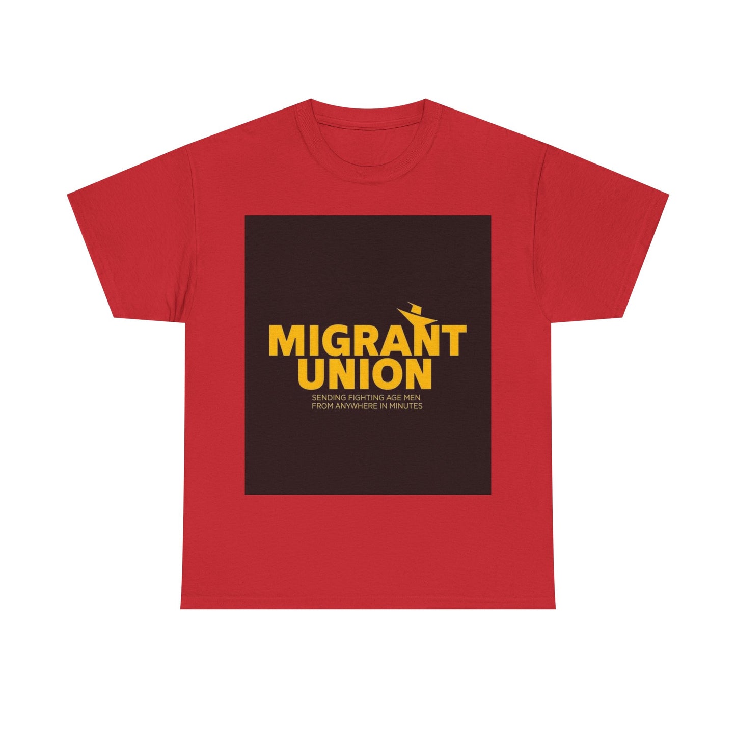 Migrant Union Unisex Heavy Cotton Tee, Casual Wear, Activism Shirt, Gift for Advocates, Comfortable Everyday Tee, Statement Clothing