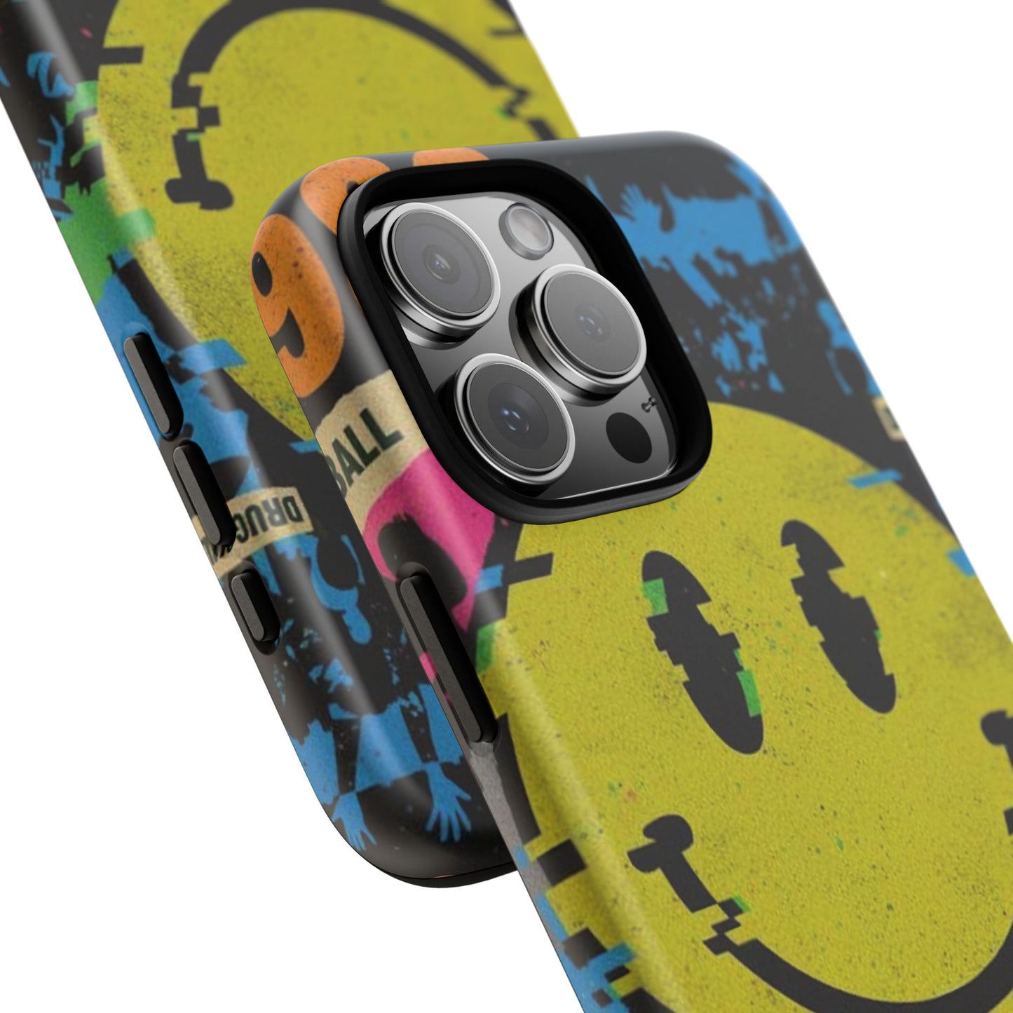 Acid house rave Vibrant iPhone Case, Tough Cases, Smiley Face Phone Cover, Fun Accessory, Colorful Phone Protector, Gift for Teenagers