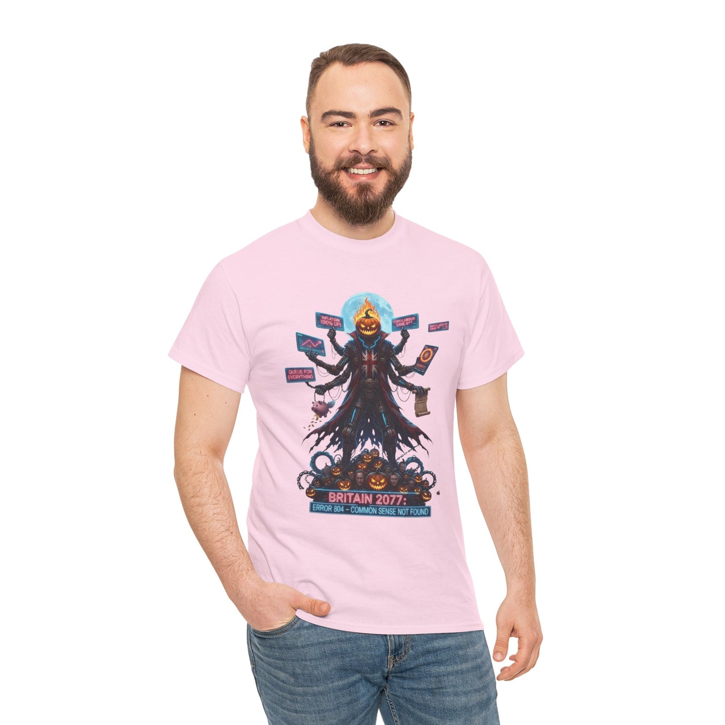 Halloween british satire design - Brightly Illustrated Unisex T-Shirt, Pop Culture Tee, Graphic Cotton Tee, Unique Gift for Fans, Casual Wear, Statement Apparel