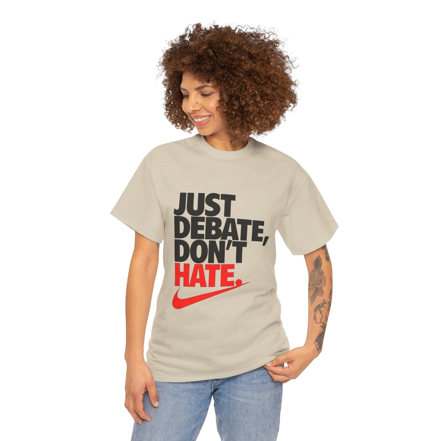 Unisex Cotton Tee - Just Debate, Don't Hate