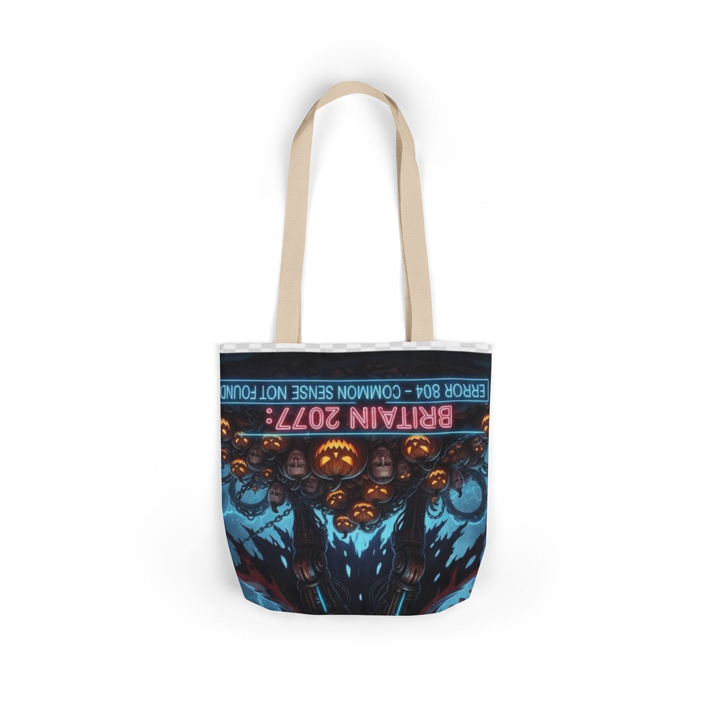 British Halloween Pumpkin Tote Bag, Spooky Grocery Bag, Trick or Treat Bag, Fall Fashion, Reusable Shopping Tote