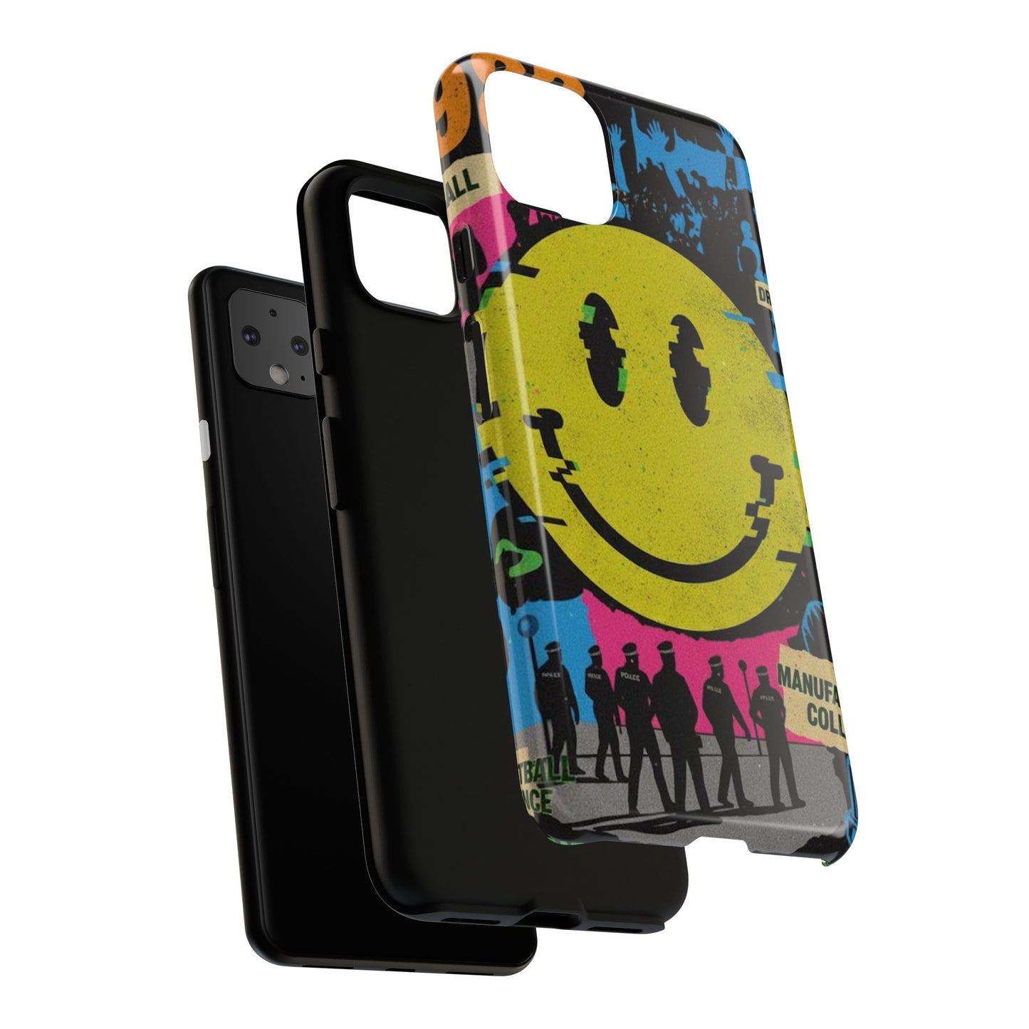 Acid house rave Vibrant iPhone Case, Tough Cases, Smiley Face Phone Cover, Fun Accessory, Colorful Phone Protector, Gift for Teenagers