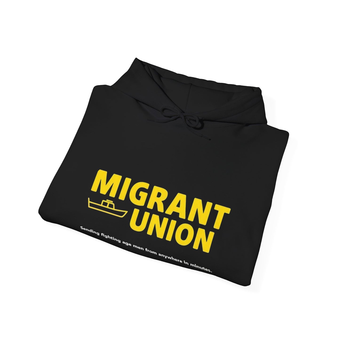 Migrant Union Hooded Sweatshirt, Unisex Sweatshirt, Cozy Layer, Activism Apparel, Streetwear, Gift for Protesters, Conscious Fashion