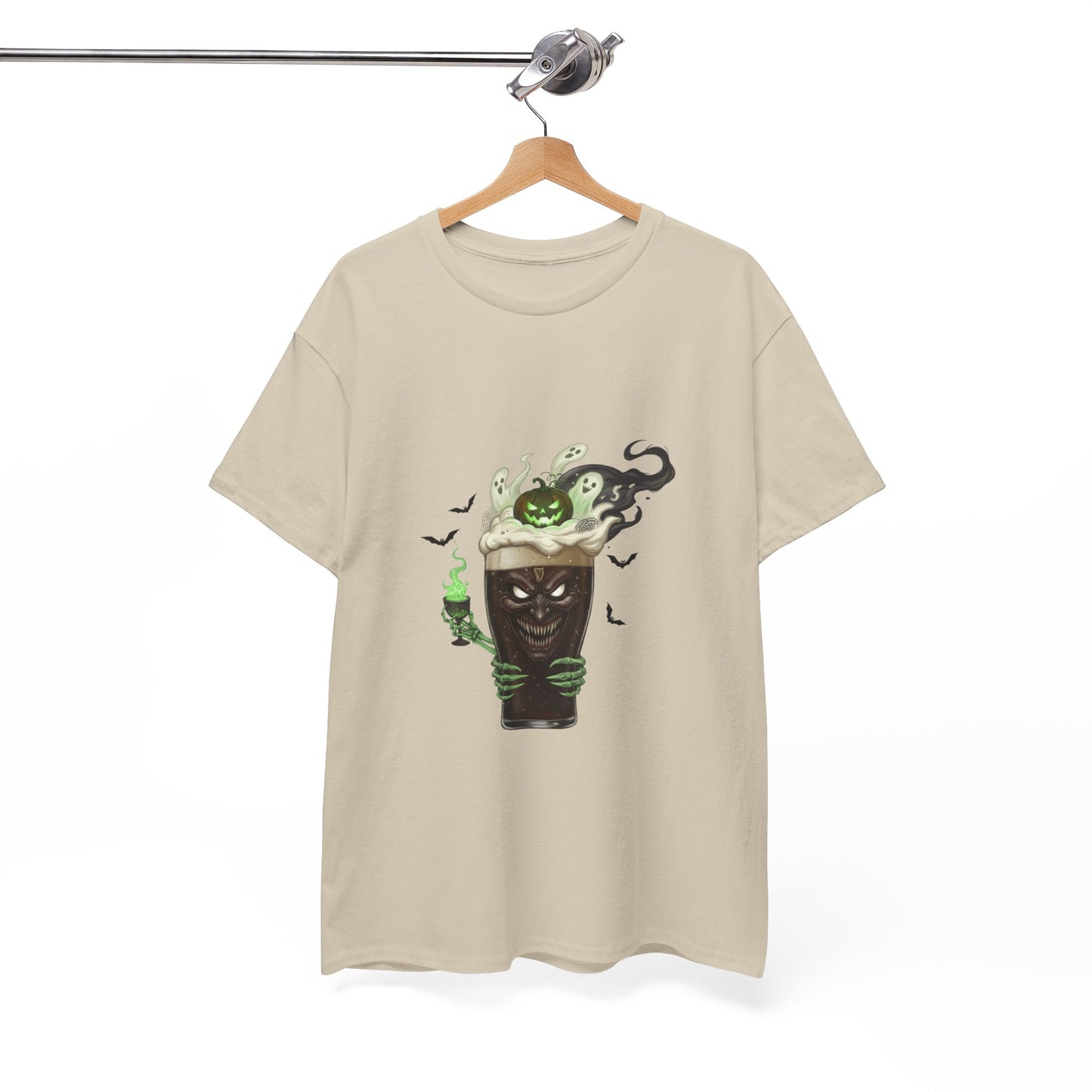 Guiness halloween Artistic Unisex Tee featuring Eco-Themed Design, Perfect for Casual Wear, Gift for Nature Lovers, Eco-Conscious Apparel, Earth Day