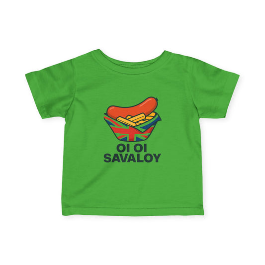 Savory British Infant Tee, Cute Baby T-Shirt, Fun Toddler Shirt, Oi Oi Savaloy Design, Perfect Gift for New Parents, Baby Shower