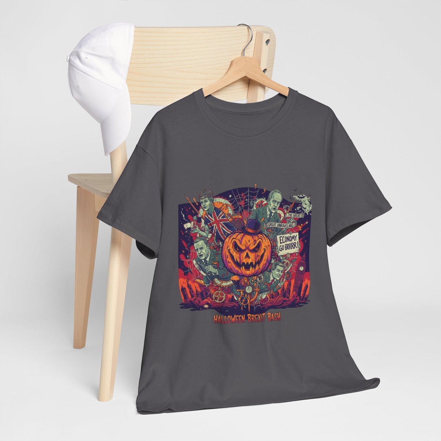 Halloween satire british design Unisex Heavy Cotton Tee shirt