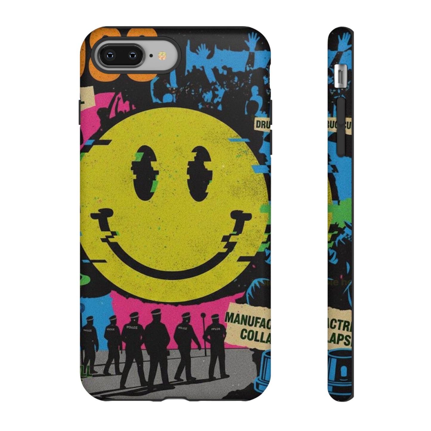 Acid house rave Vibrant iPhone Case, Tough Cases, Smiley Face Phone Cover, Fun Accessory, Colorful Phone Protector, Gift for Teenagers