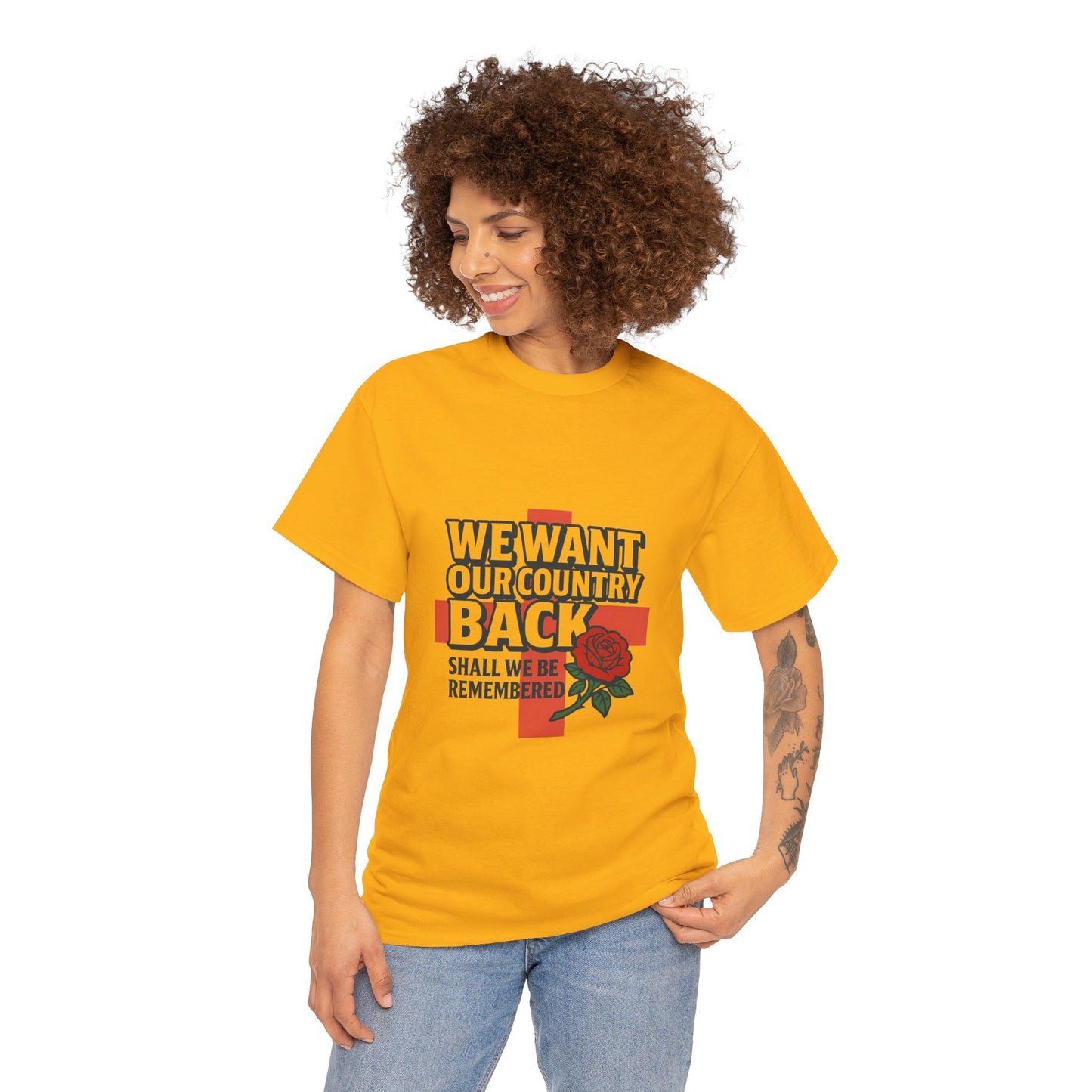 Unisex Heavy Cotton Tee - We Want Our Country Back, Casual Statement Tee, Proud Heritage Shirt, Comfortable Everyday Wear, Gift for [...]