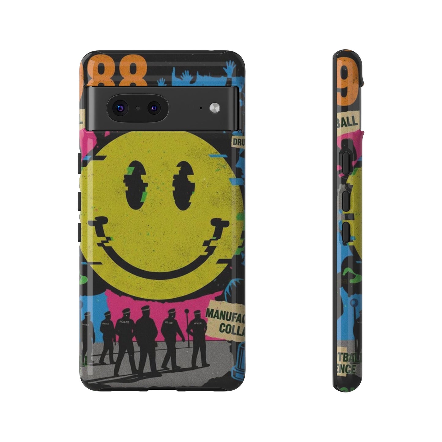 Acid house rave Vibrant iPhone Case, Tough Cases, Smiley Face Phone Cover, Fun Accessory, Colorful Phone Protector, Gift for Teenagers