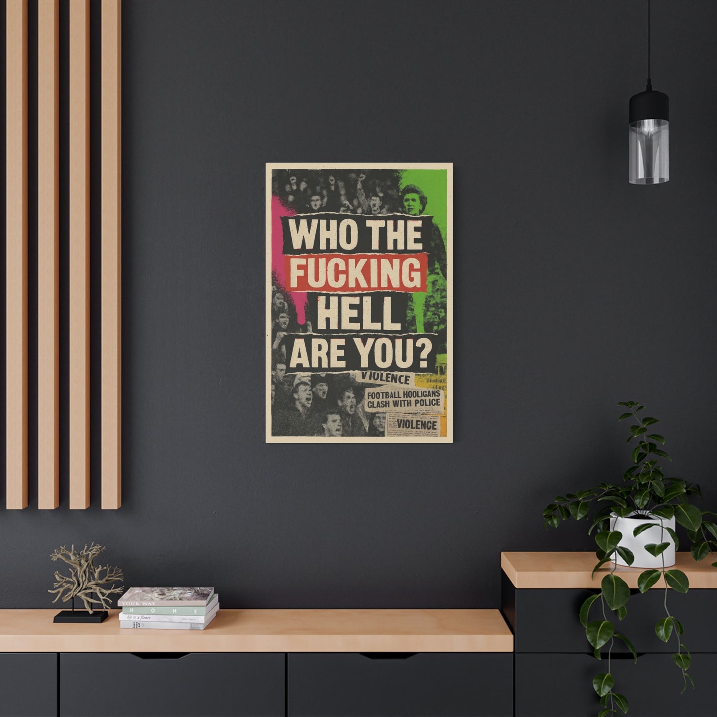 80s retro hooligan terrace chant classic design - Bold Art Canvas Print, Urban Decor, Wall Art for Home, Gift for Friends, Office Wall Decoration, Motivational Artwork