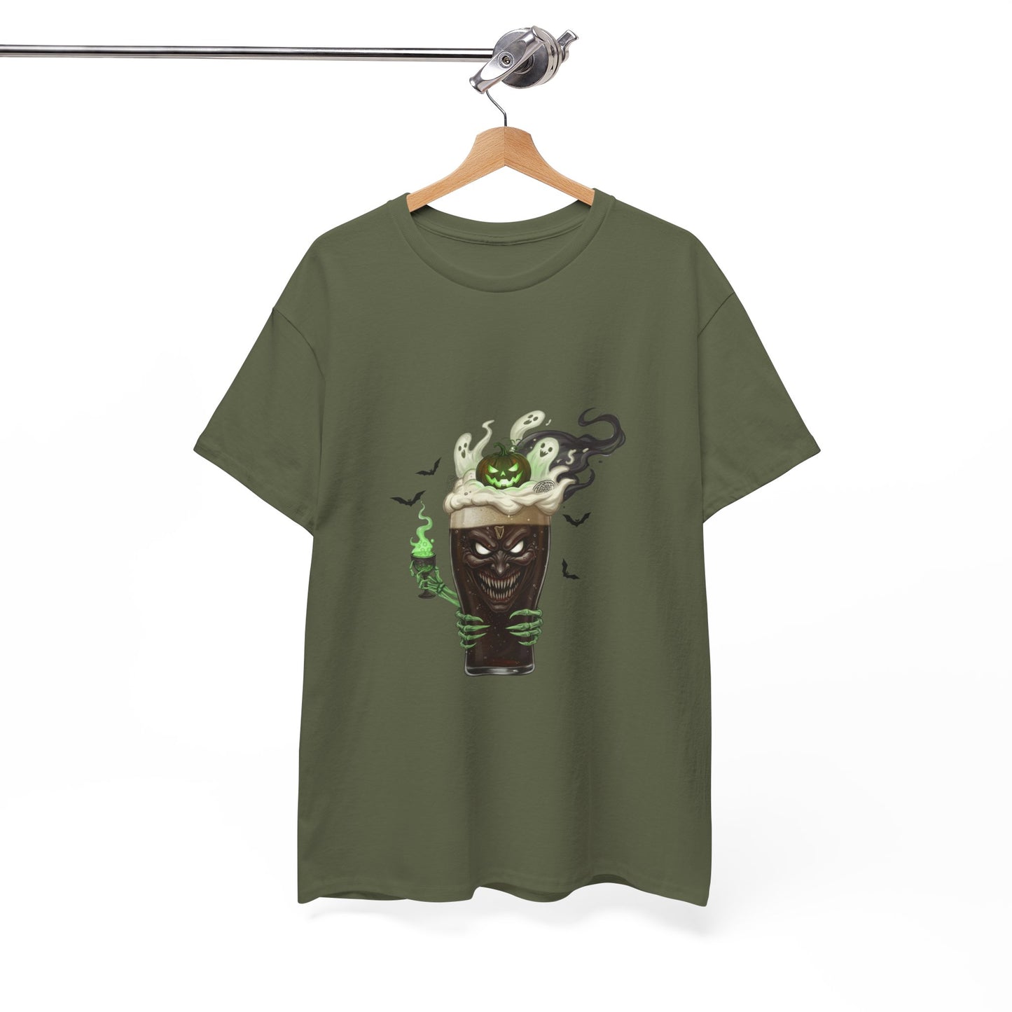 Guiness halloween Artistic Unisex Tee featuring Eco-Themed Design, Perfect for Casual Wear, Gift for Nature Lovers, Eco-Conscious Apparel, Earth Day