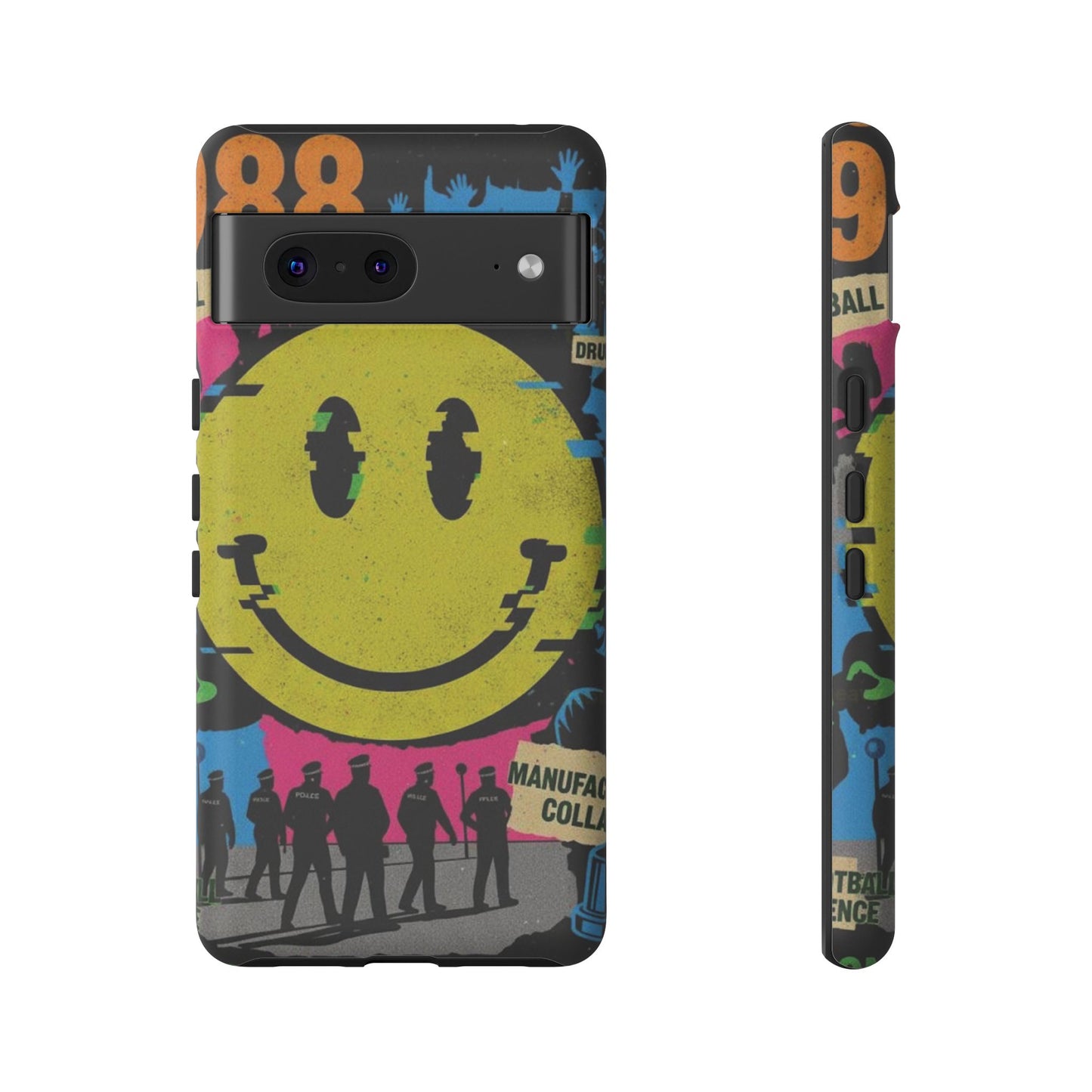 Acid house rave Vibrant iPhone Case, Tough Cases, Smiley Face Phone Cover, Fun Accessory, Colorful Phone Protector, Gift for Teenagers