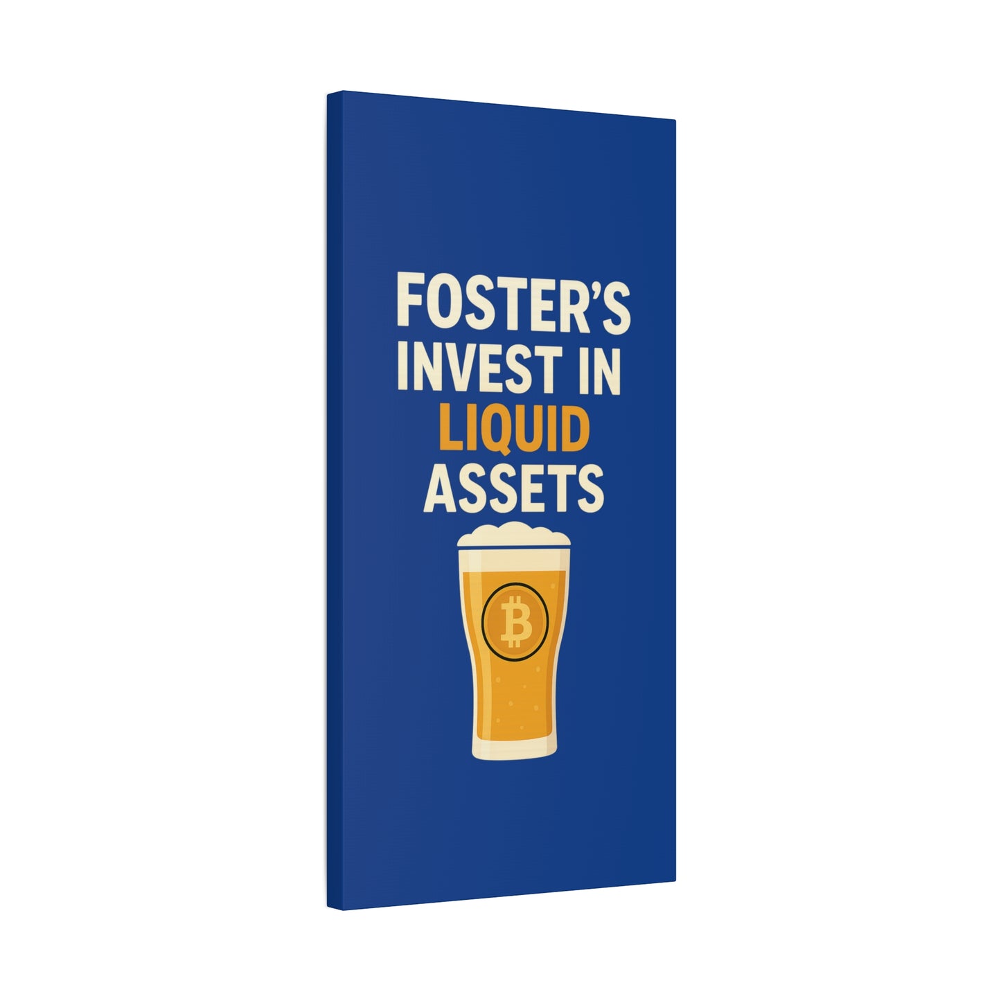 Bitcoin Liquid Assets Fosters Canvas Art, Wall Decor, Cryptocurrency Gift, Modern Home Art, Unique Beer Themed Decoration