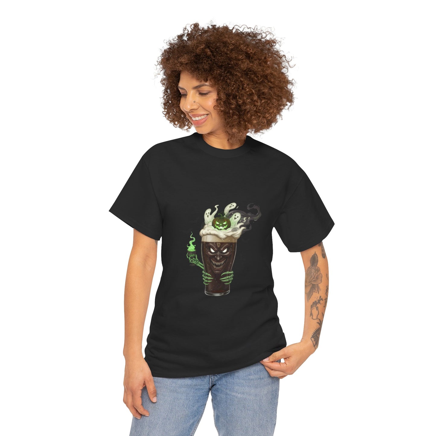 Guiness halloween Artistic Unisex Tee featuring Eco-Themed Design, Perfect for Casual Wear, Gift for Nature Lovers, Eco-Conscious Apparel, Earth Day
