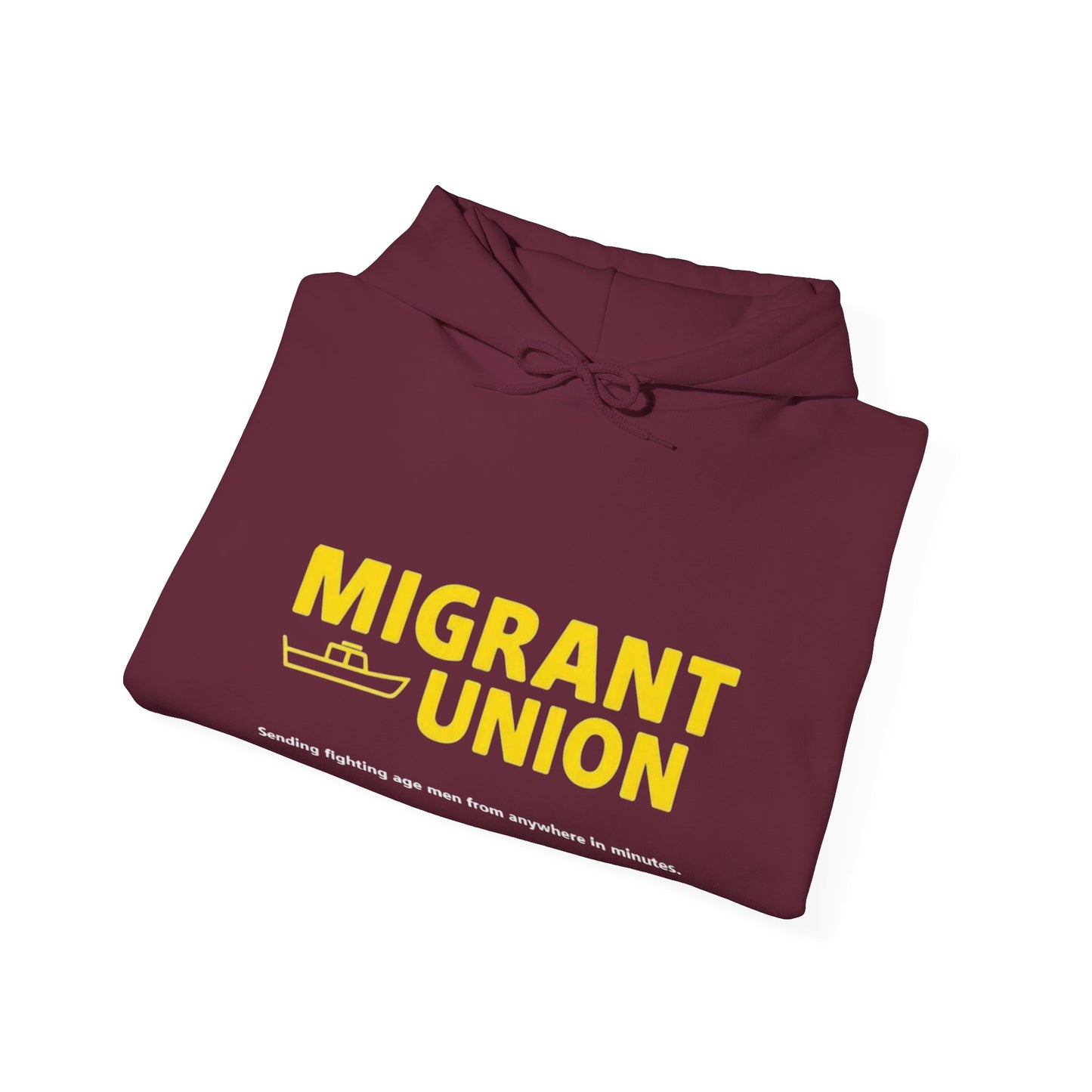 Migrant Union Hooded Sweatshirt, Unisex Sweatshirt, Cozy Layer, Activism Apparel, Streetwear, Gift for Protesters, Conscious Fashion