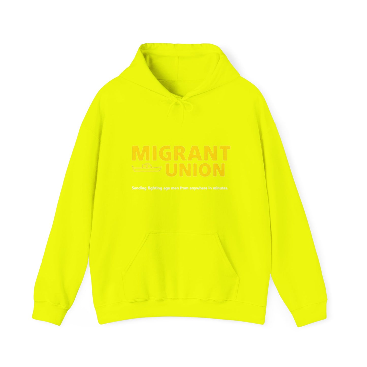 Migrant Union Hooded Sweatshirt, Unisex Sweatshirt, Cozy Layer, Activism Apparel, Streetwear, Gift for Protesters, Conscious Fashion