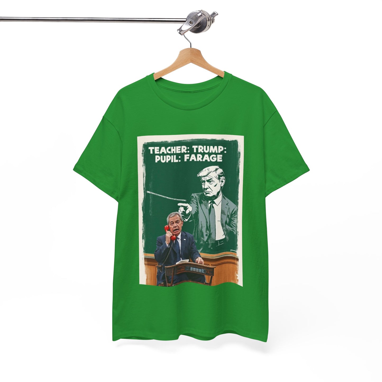 Political Humor Tee: Teacher Trump & Pupil Farage Graphic Shirt