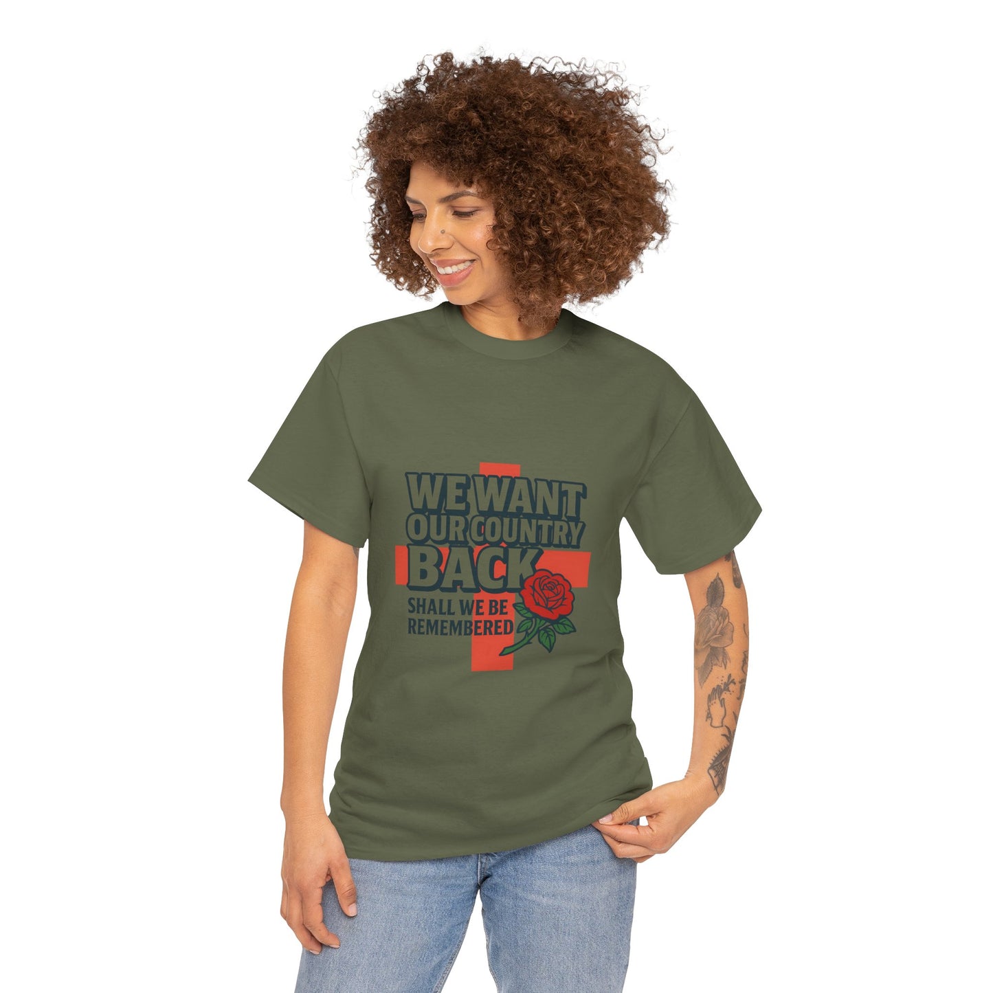 Unisex Heavy Cotton Tee - We Want Our Country Back, Casual Statement Tee, Proud Heritage Shirt, Comfortable Everyday Wear, Gift for [...]