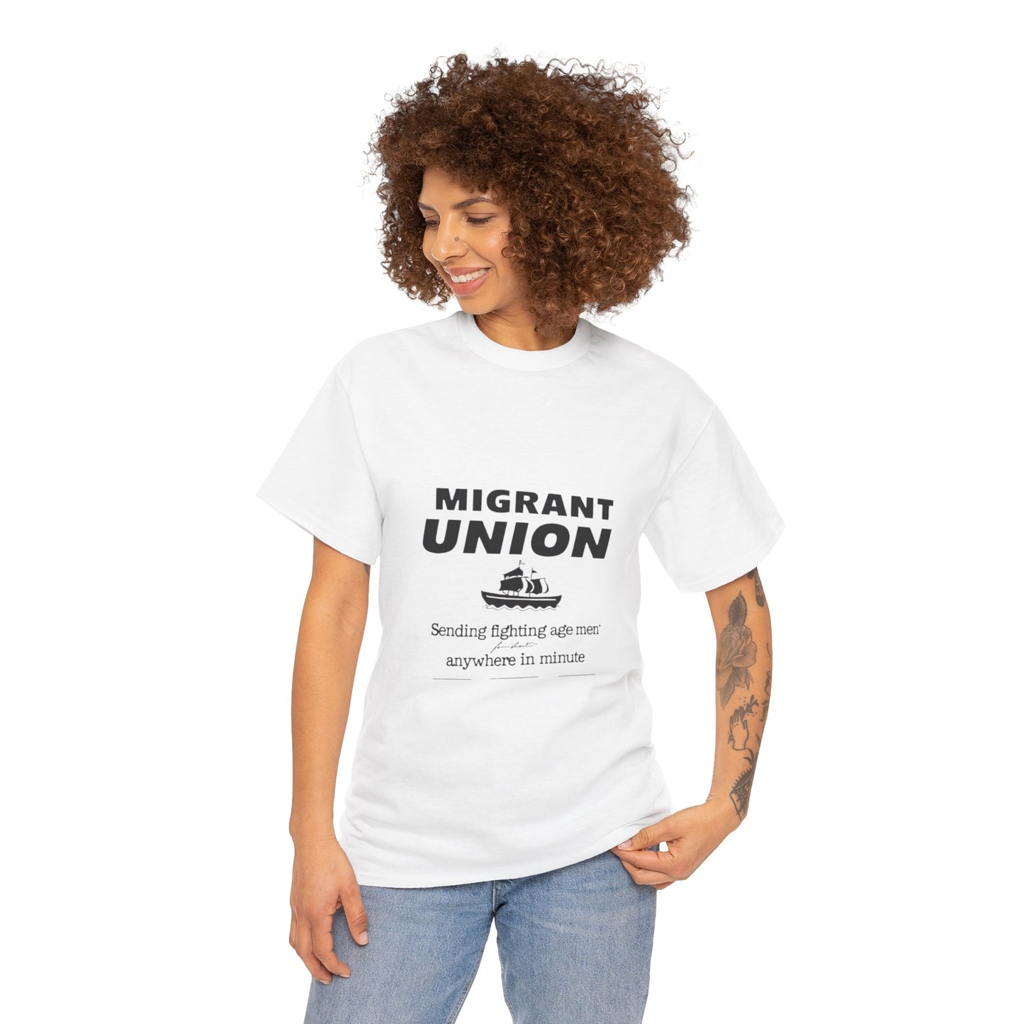 Migrant Union Graphic Tee - Casual Wear, Fundraising Events, Advocacy Apparel, Unisex Streetwear, Everyday Comfort