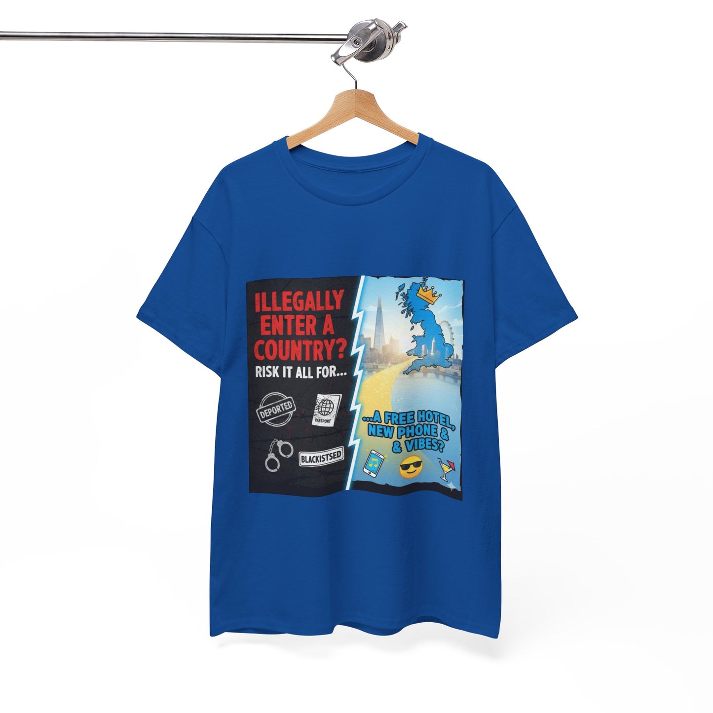 Enter illegally get free hotel t shirt - Bold Statement T-Shirt - Unisex Tee for Casual Wear, Gift for Friends, Humor Style, Graphic Tee, Perfect for Celebrations