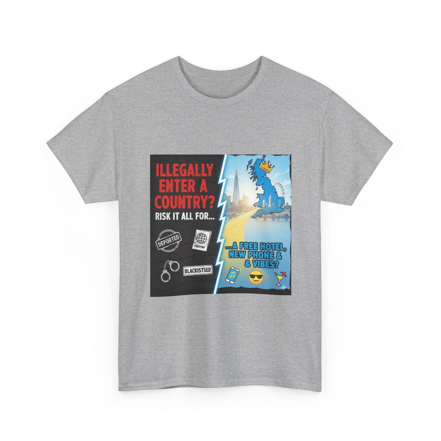 Enter illegally get free hotel t shirt - Bold Statement T-Shirt - Unisex Tee for Casual Wear, Gift for Friends, Humor Style, Graphic Tee, Perfect for Celebrations