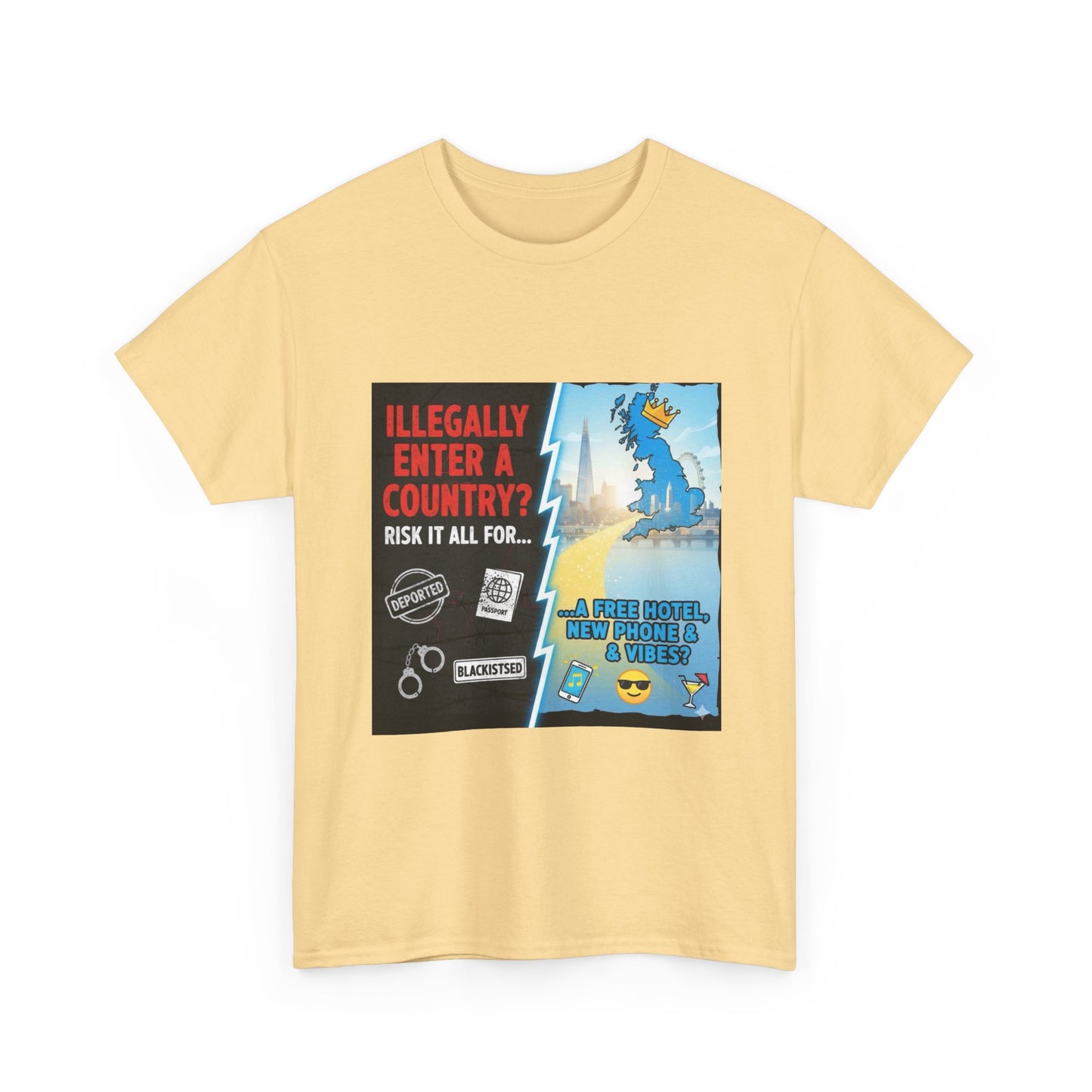 Enter illegally get free hotel t shirt - Bold Statement T-Shirt - Unisex Tee for Casual Wear, Gift for Friends, Humor Style, Graphic Tee, Perfect for Celebrations