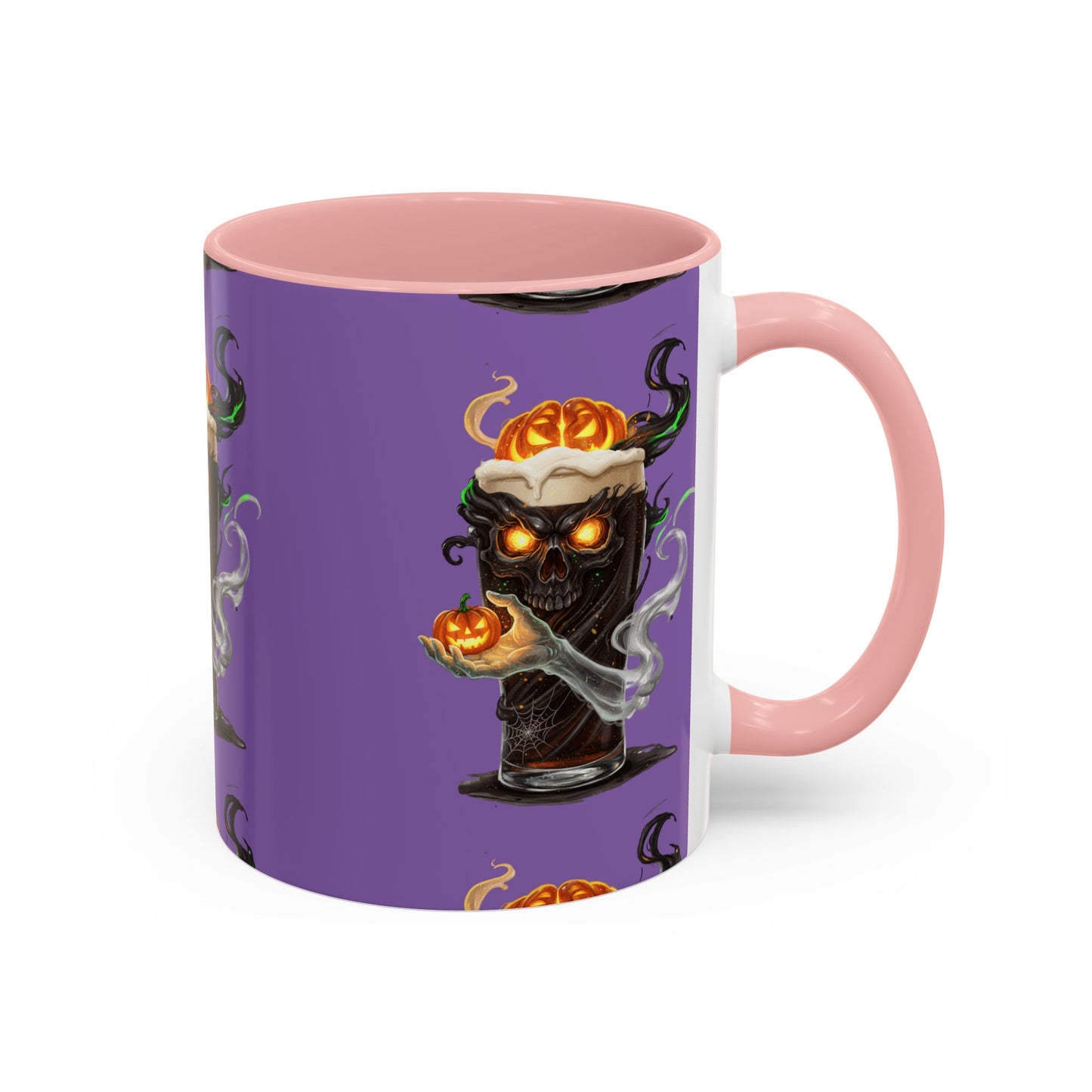 Halloween Skull Accent Coffee Mug - Spooky Drinkware for Fall, Halloween Parties, Home Decor, Gift for Goth Lovers, Skull Enthusiasts