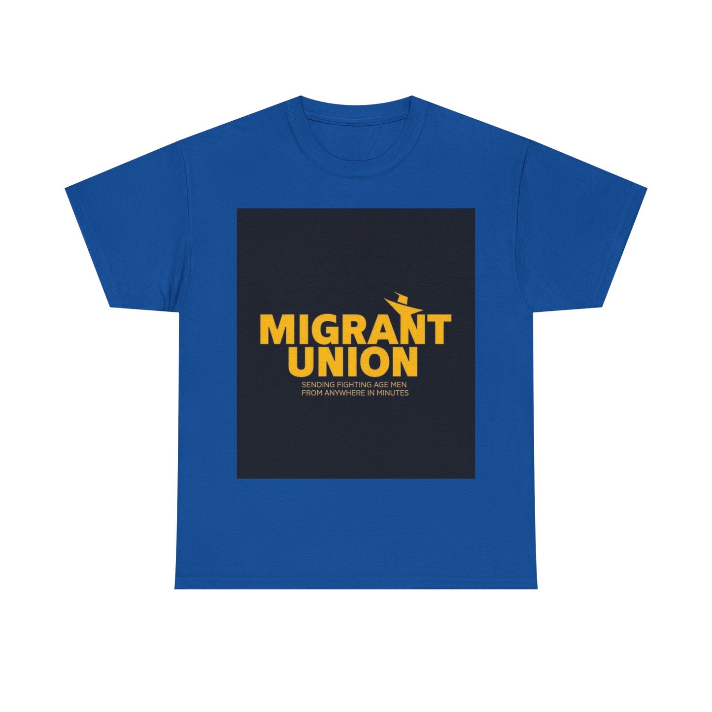 Migrant Union Unisex Heavy Cotton Tee, Casual Wear, Activism Shirt, Gift for Advocates, Comfortable Everyday Tee, Statement Clothing