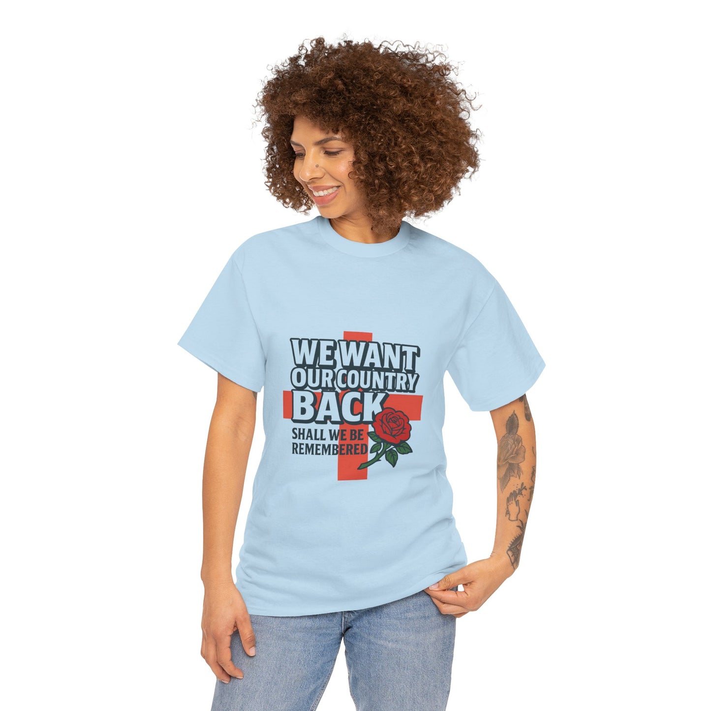 Unisex Heavy Cotton Tee - We Want Our Country Back, Casual Statement Tee, Proud Heritage Shirt, Comfortable Everyday Wear, Gift for [...]