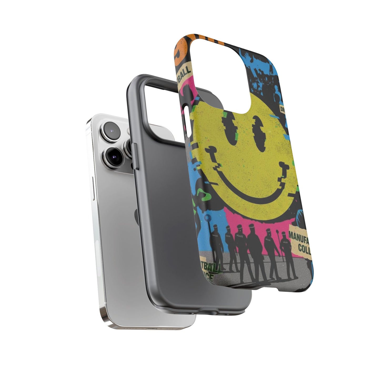 Acid house rave Vibrant iPhone Case, Tough Cases, Smiley Face Phone Cover, Fun Accessory, Colorful Phone Protector, Gift for Teenagers