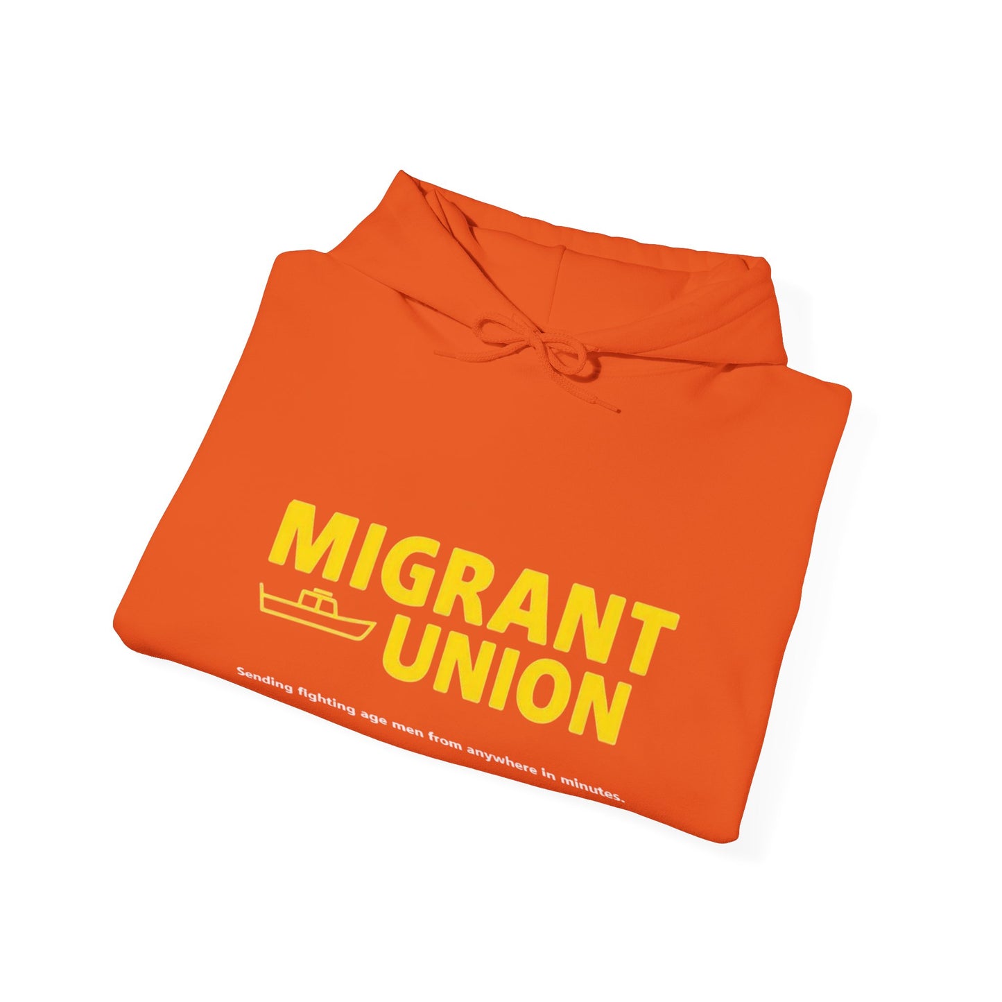 Migrant Union Hooded Sweatshirt, Unisex Sweatshirt, Cozy Layer, Activism Apparel, Streetwear, Gift for Protesters, Conscious Fashion
