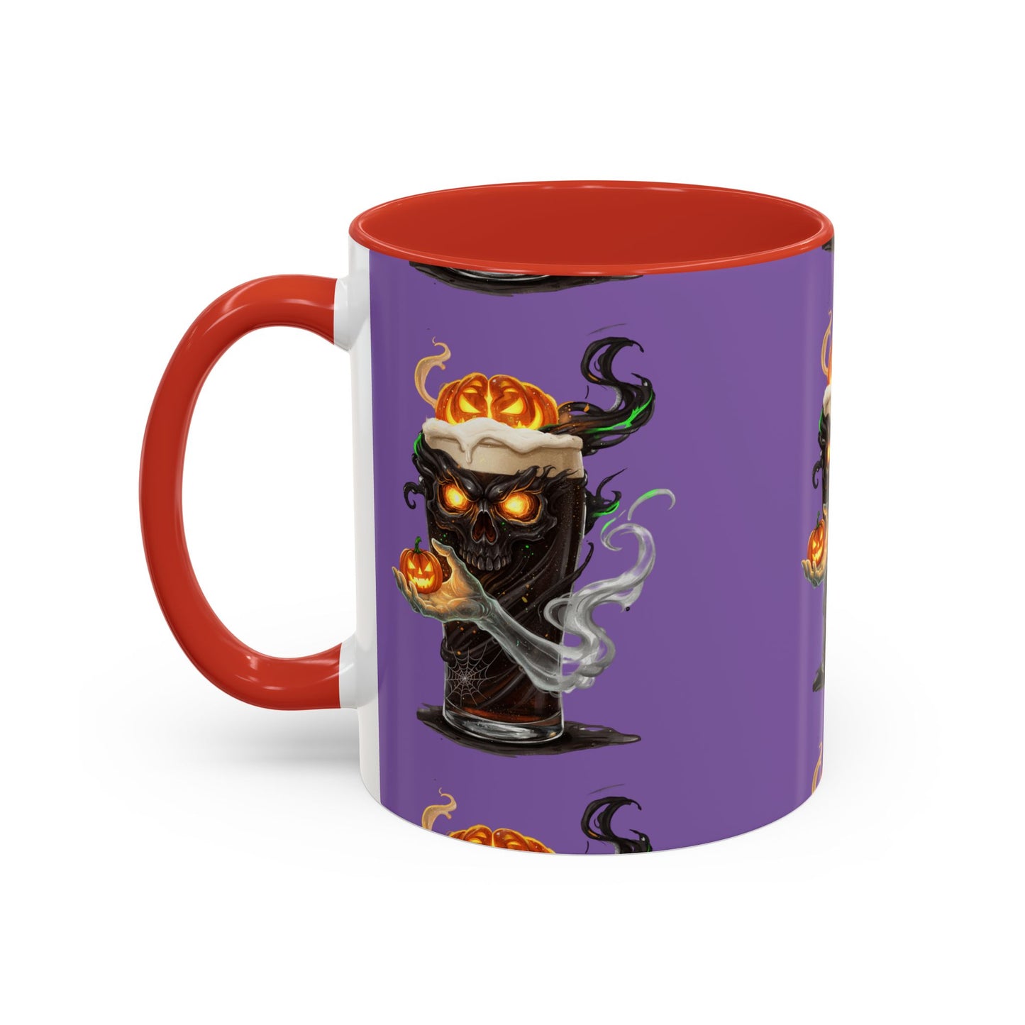 Halloween Skull Accent Coffee Mug - Spooky Drinkware for Fall, Halloween Parties, Home Decor, Gift for Goth Lovers, Skull Enthusiasts