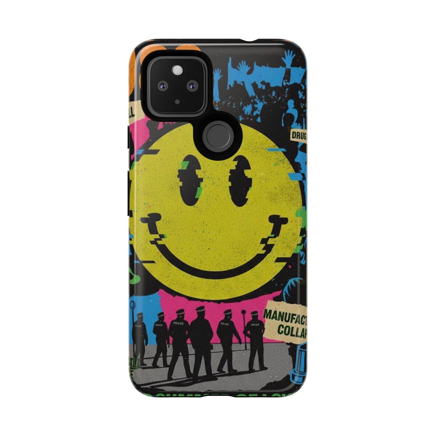 Acid house rave Vibrant iPhone Case, Tough Cases, Smiley Face Phone Cover, Fun Accessory, Colorful Phone Protector, Gift for Teenagers