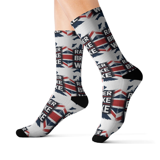 Patriotic Statement Socks - 'Rather Broke Than Woke'