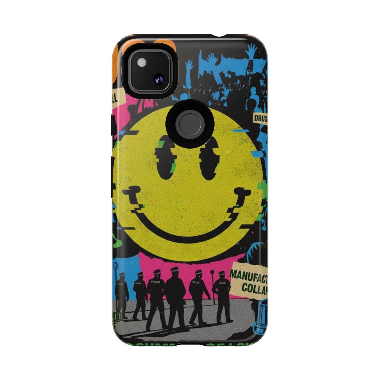 Acid house rave Vibrant iPhone Case, Tough Cases, Smiley Face Phone Cover, Fun Accessory, Colorful Phone Protector, Gift for Teenagers