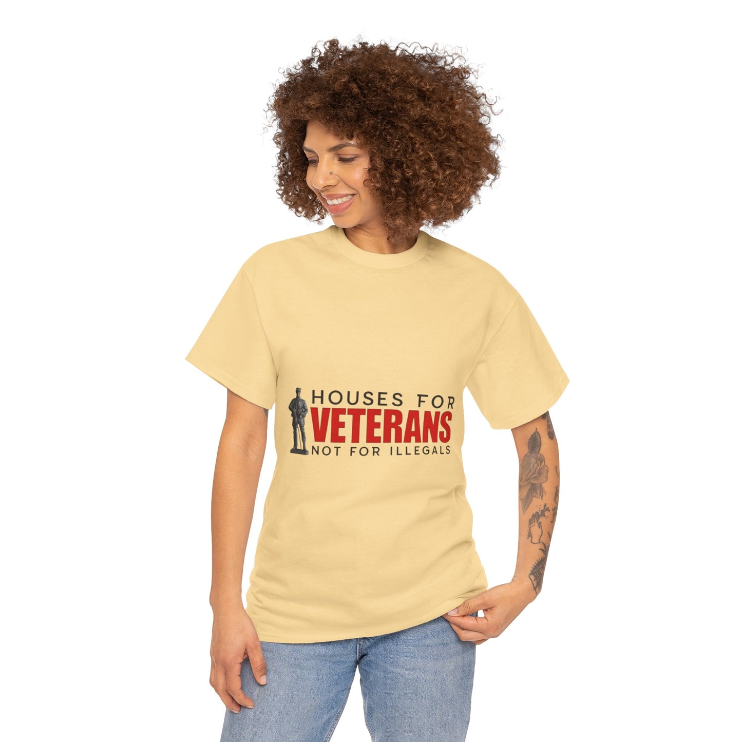 Unisex Heavy Cotton Tee - 'Houses for Veterans' Statement Shirt for Supporters, Patriotic Gifts, Veteran Advocacy Apparel, Everyday [...]