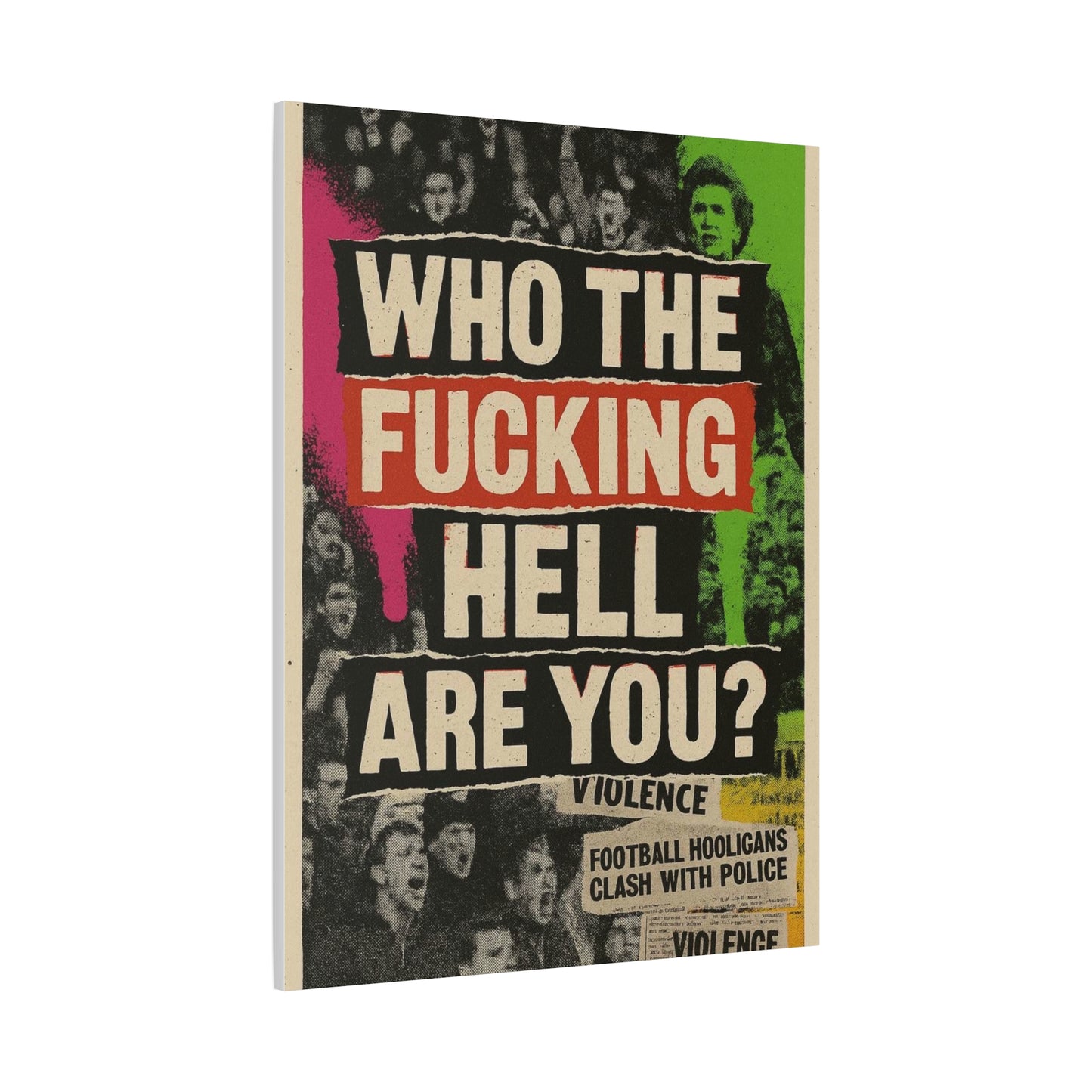 80s retro hooligan terrace chant classic design - Bold Art Canvas Print, Urban Decor, Wall Art for Home, Gift for Friends, Office Wall Decoration, Motivational Artwork