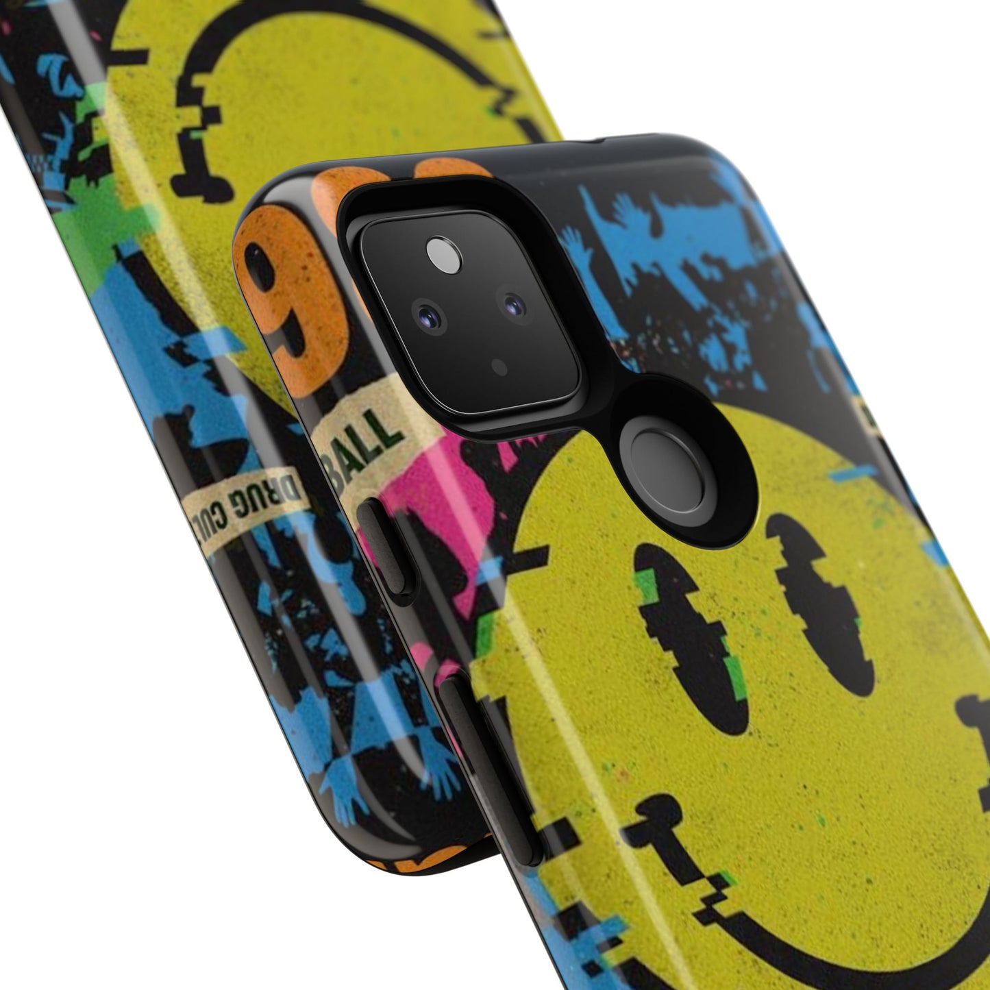 Acid house rave Vibrant iPhone Case, Tough Cases, Smiley Face Phone Cover, Fun Accessory, Colorful Phone Protector, Gift for Teenagers
