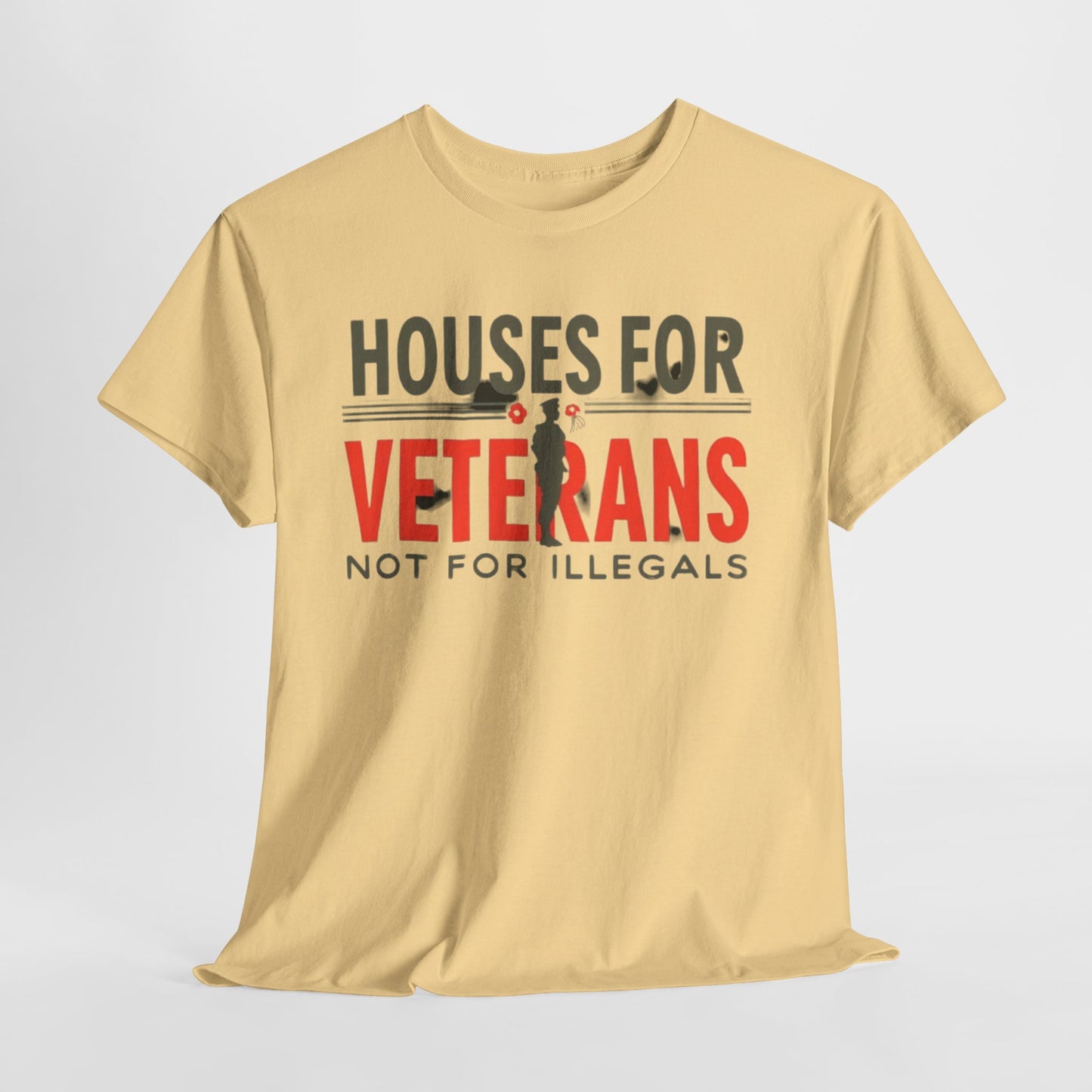 Unisex Heavy Cotton Tee - 'Houses for Veterans not for illegals' Statement Shirt for Supporters, Patriotic Gifts, Veteran Advocacy Apparel, Everyday [...]