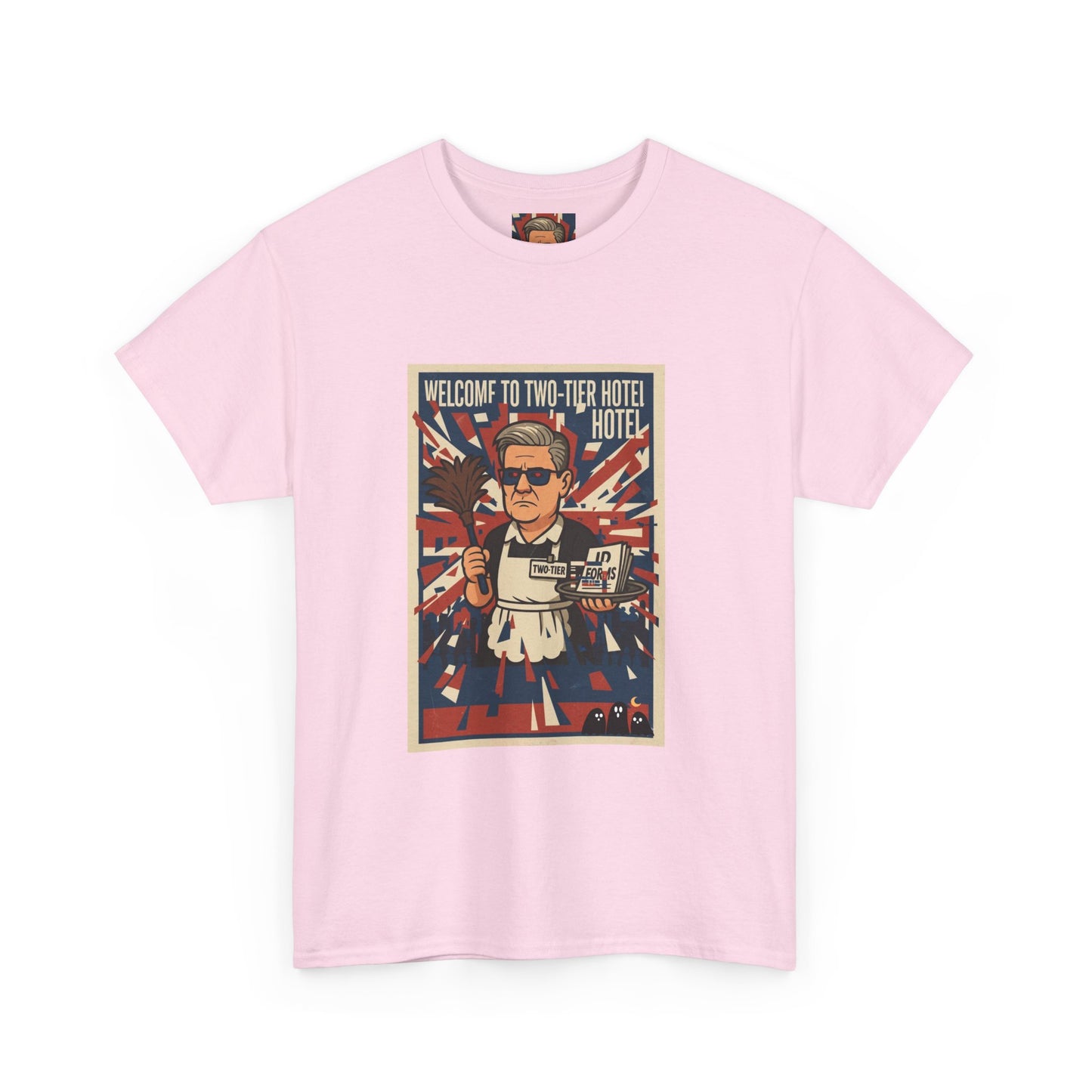 Welcome to two tier starmer hotel Unisex Heavy Cotton Tee patrot satire design