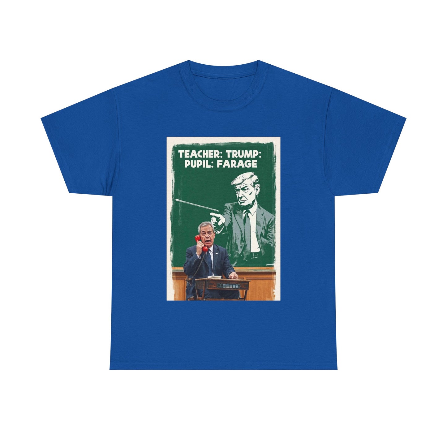Political Humor Tee: Teacher Trump & Pupil Farage Graphic Shirt