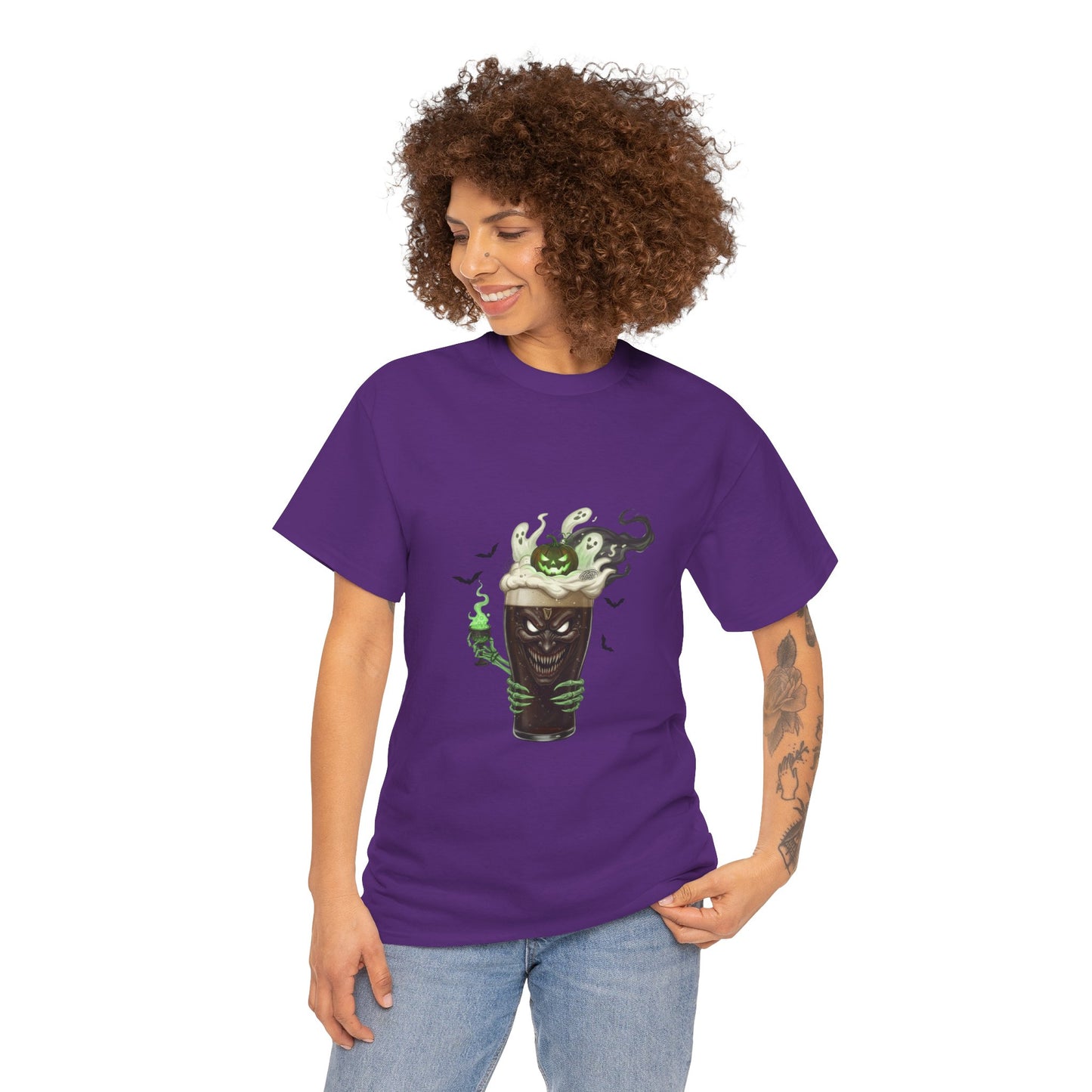 Guiness halloween Artistic Unisex Tee featuring Eco-Themed Design, Perfect for Casual Wear, Gift for Nature Lovers, Eco-Conscious Apparel, Earth Day