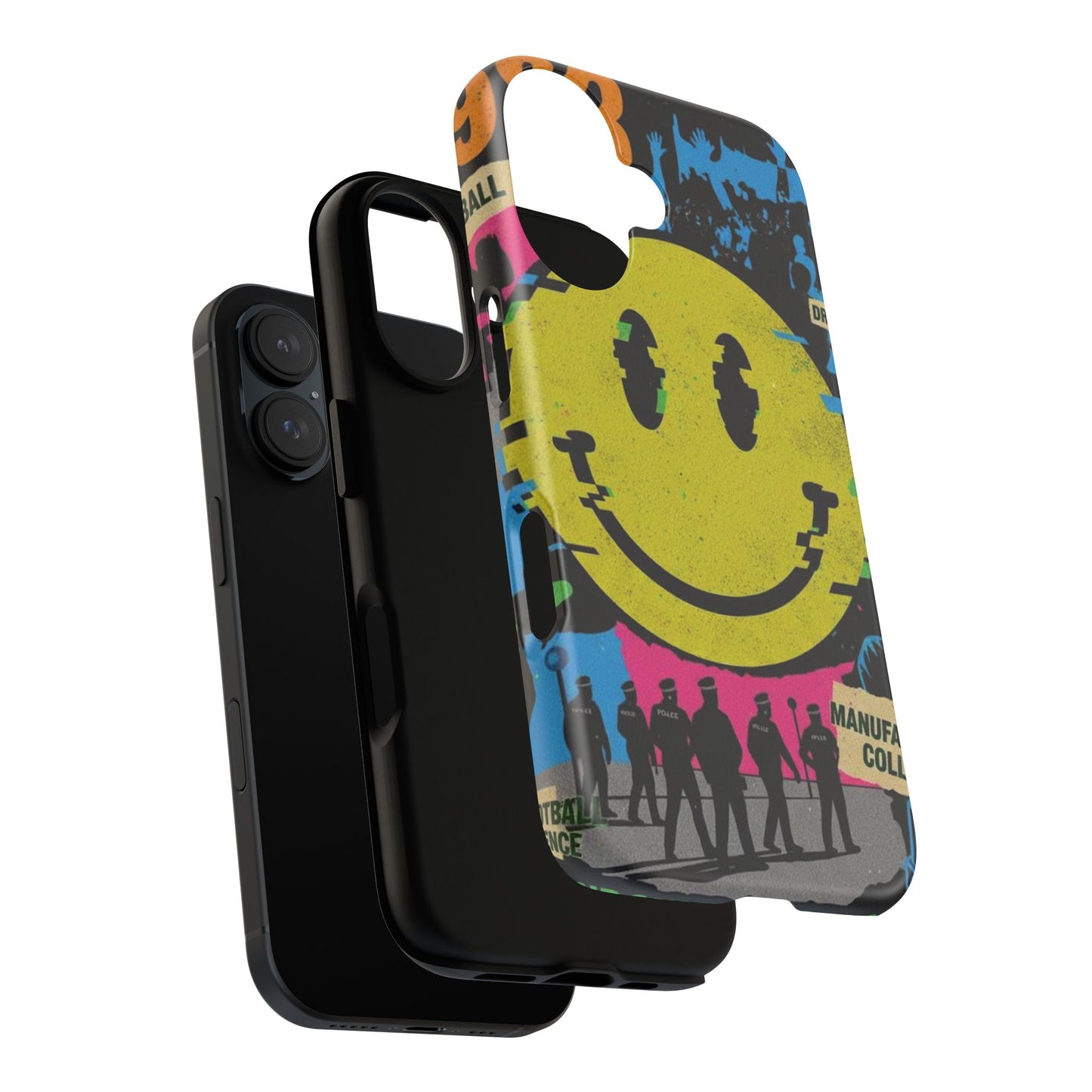 Acid house rave Vibrant iPhone Case, Tough Cases, Smiley Face Phone Cover, Fun Accessory, Colorful Phone Protector, Gift for Teenagers