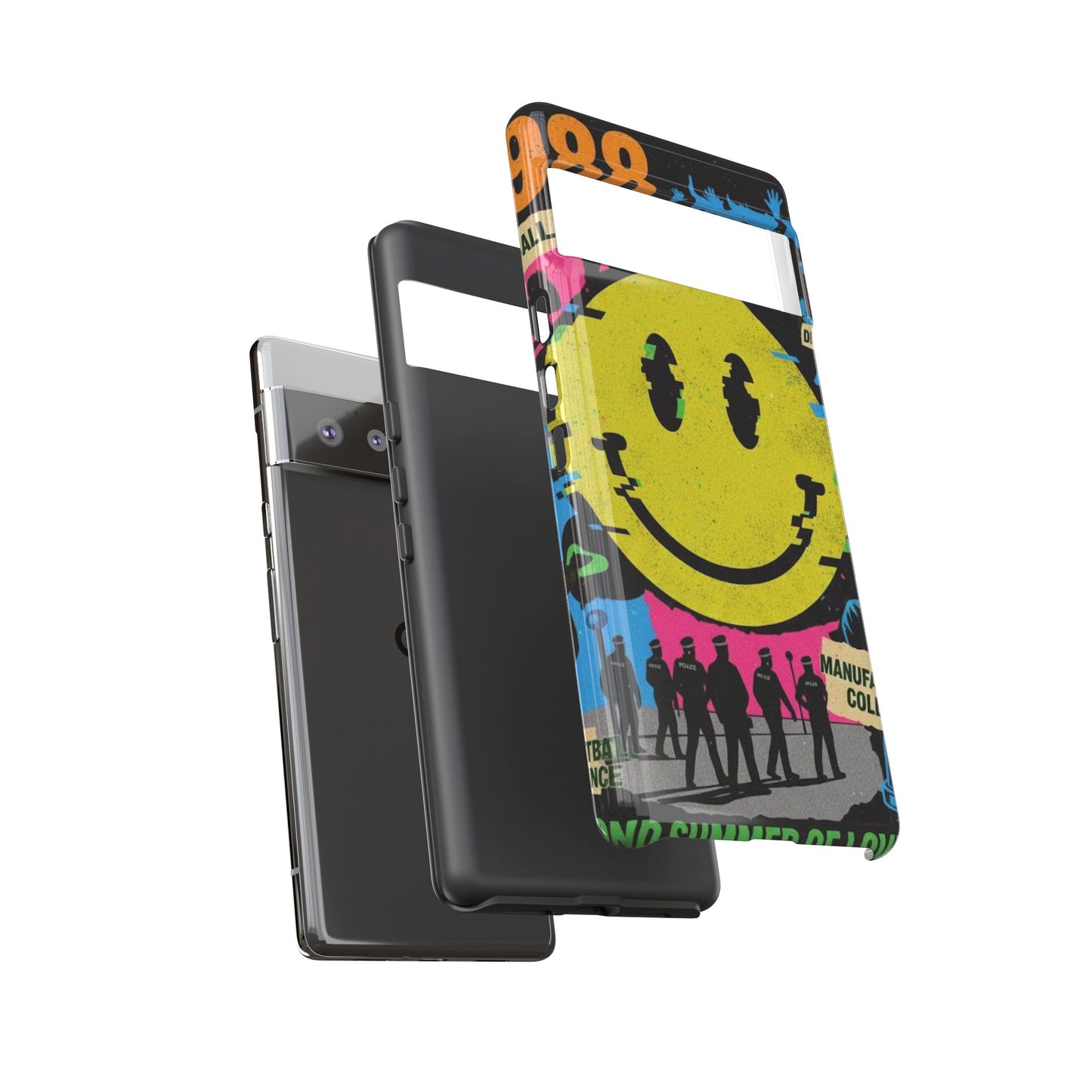 Acid house rave Vibrant iPhone Case, Tough Cases, Smiley Face Phone Cover, Fun Accessory, Colorful Phone Protector, Gift for Teenagers
