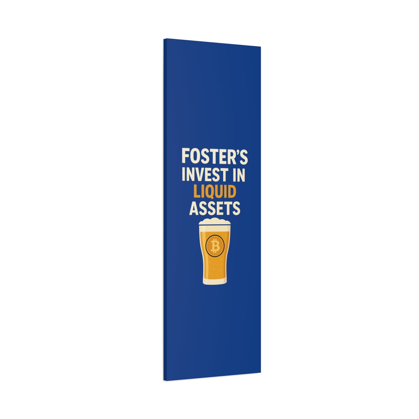 Bitcoin Liquid Assets Fosters Canvas Art, Wall Decor, Cryptocurrency Gift, Modern Home Art, Unique Beer Themed Decoration