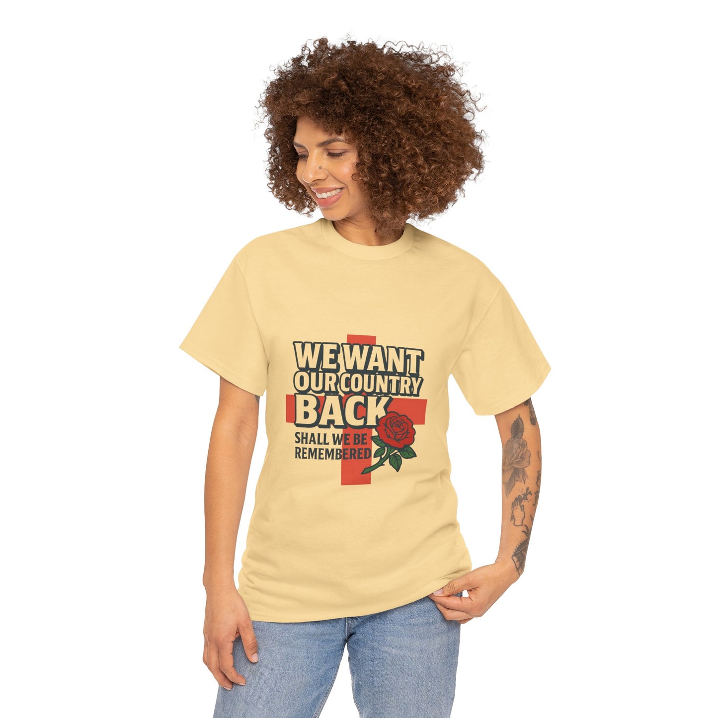 Unisex Heavy Cotton Tee - We Want Our Country Back, Casual Statement Tee, Proud Heritage Shirt, Comfortable Everyday Wear, Gift for [...]