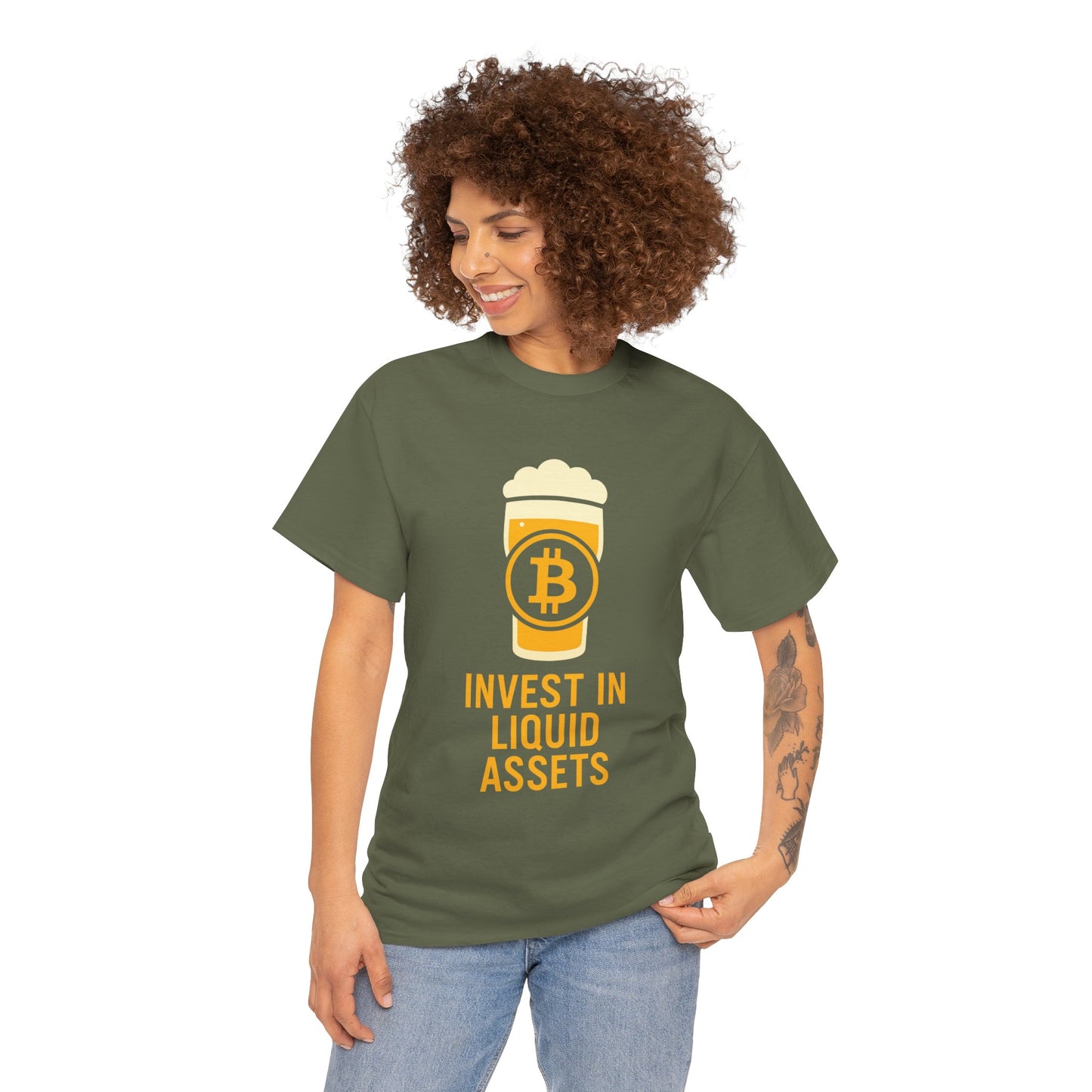 Bitcoin liquid assets Investment Unisex Heavy Cotton Tee, Crypto Shirt, Financial Humor Tee, Gift for Investors, Funny Bitcoin Apparel