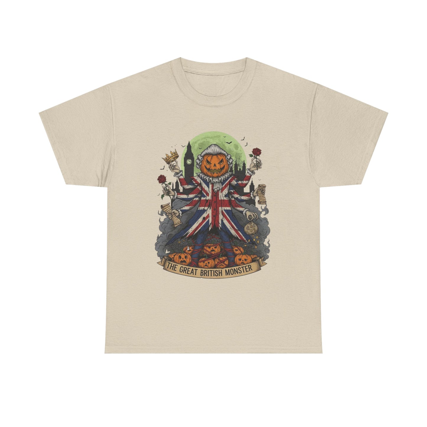 Halloween Themed Unisex Tee, The Great British Monster Shirt, Spooky Cotton T-Shirt for Halloween, Unisex Graphic Tee, Unique Gift Idea