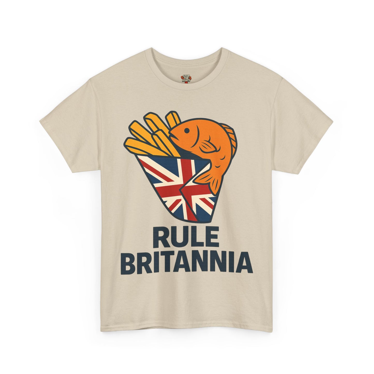 Fish & chips inspired Graphic Tee, Rule Britannia, Unisex Cotton T-Shirt, Casual Wear, Gift for Fish Lovers, Fun British Humor Shirt